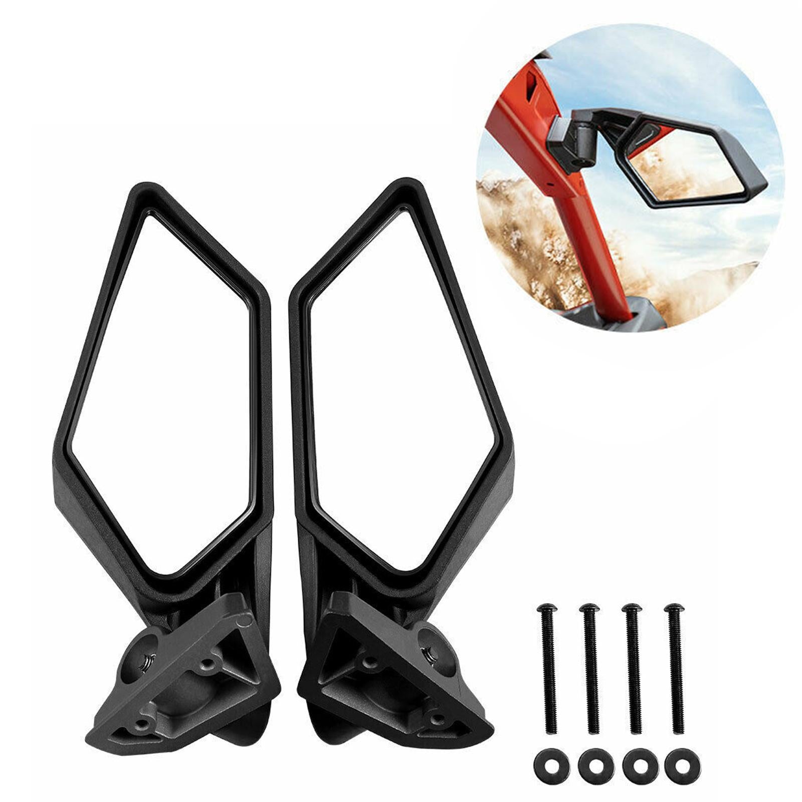 2Pcs UTV Rear View Side Mirrors Portable Adjustable for Maverick x3 Max