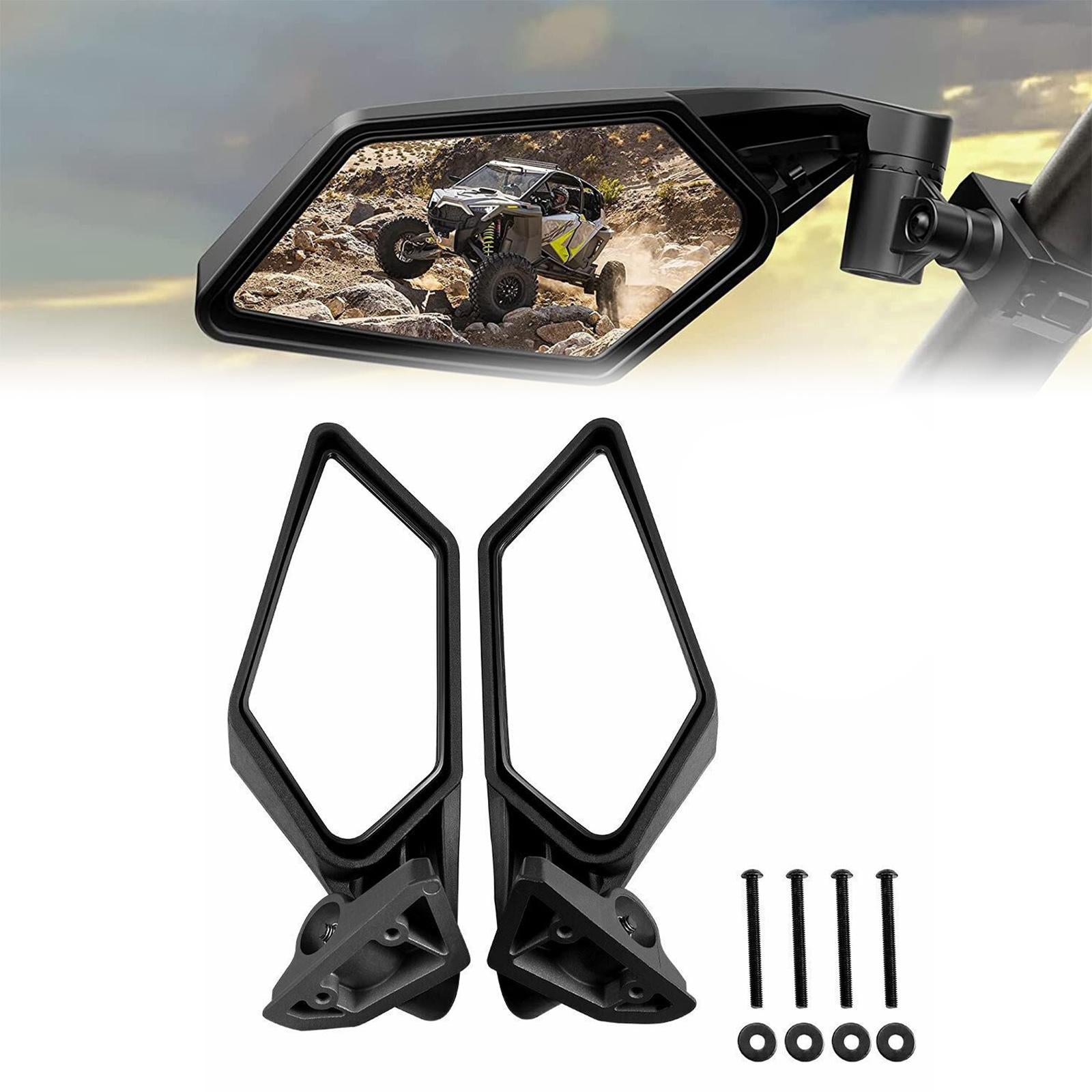 2Pcs UTV Rear View Side Mirrors Portable Adjustable for Maverick x3 Max