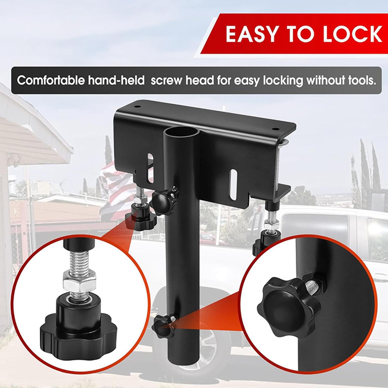 Generic Truck Flag Pole Mount Support Travel Outdoor Trailer Flagpole Holder