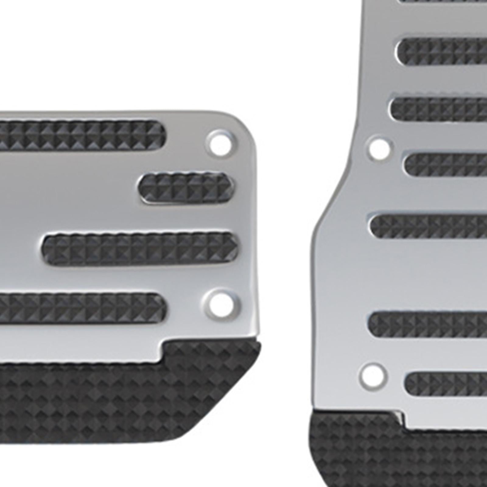 2x Car Pedal Pads Spare Part Auto Accessories Brake Clutch Pedal Kit Generic Silvery