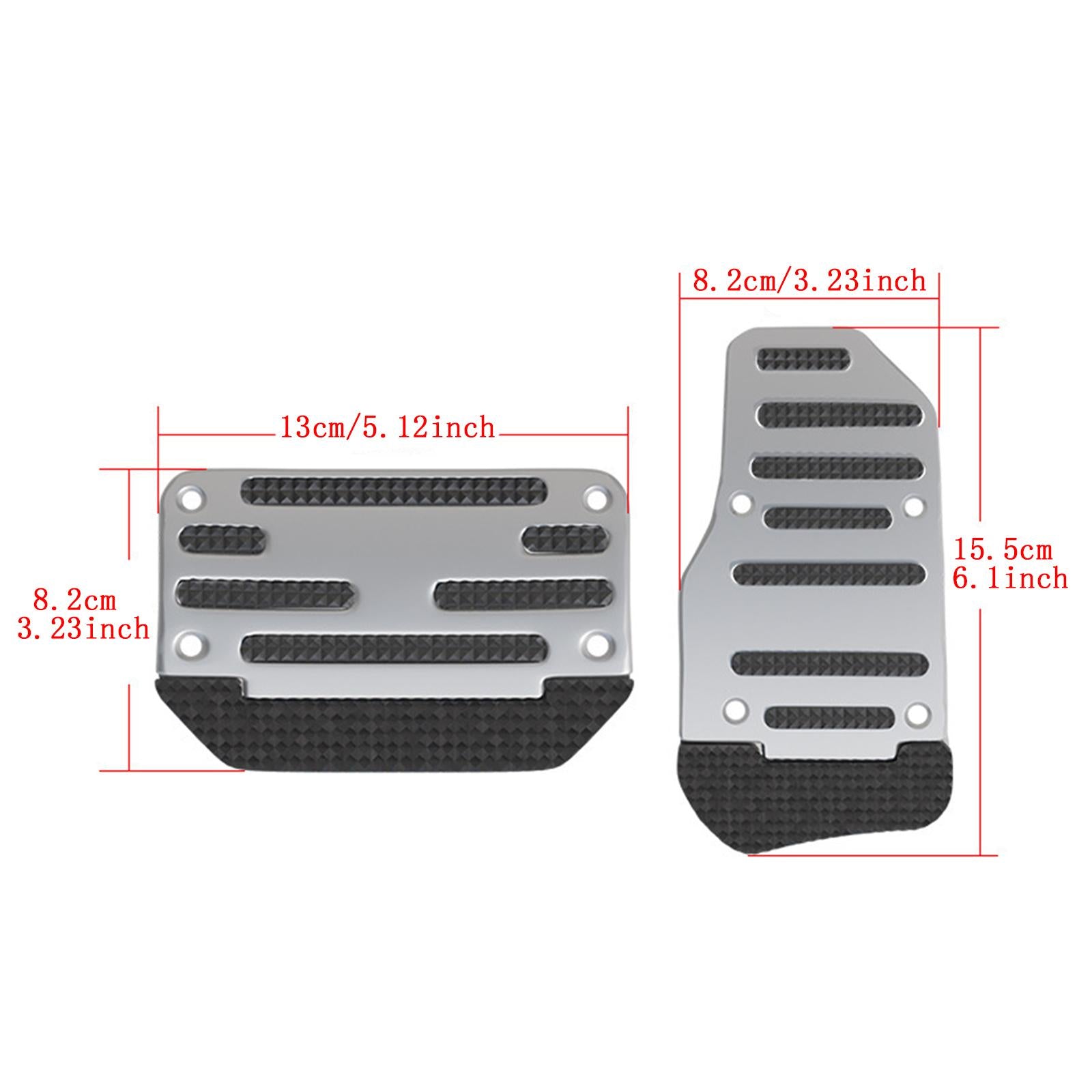 2x Car Pedal Pads Spare Part Auto Accessories Brake Clutch Pedal Kit Generic Silvery