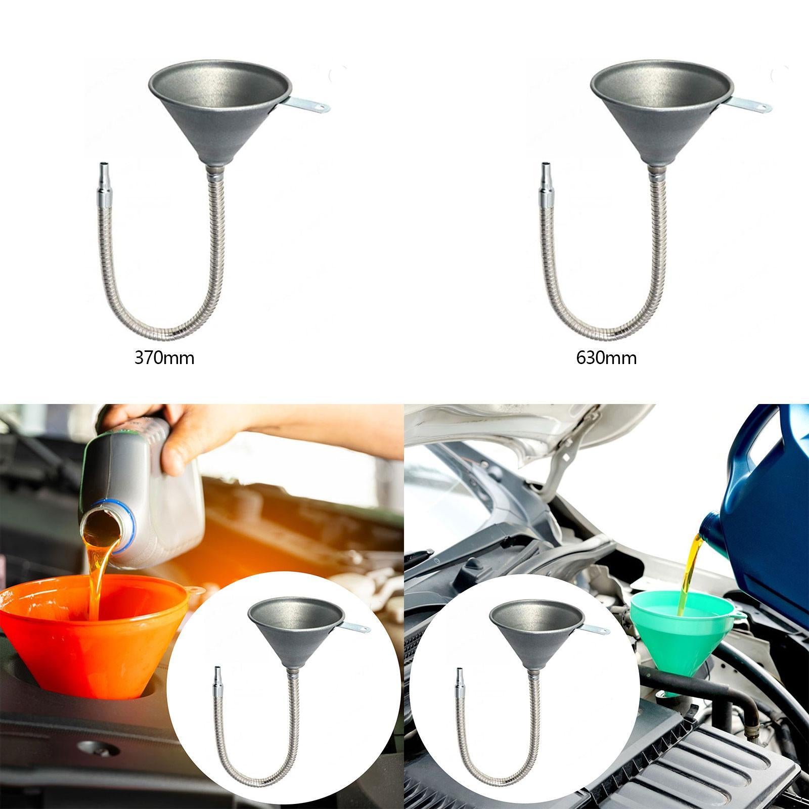 Spout Funnel Automotive Use Portable Metal Funnel for Oils Fuel Liquids 370mm Funnel