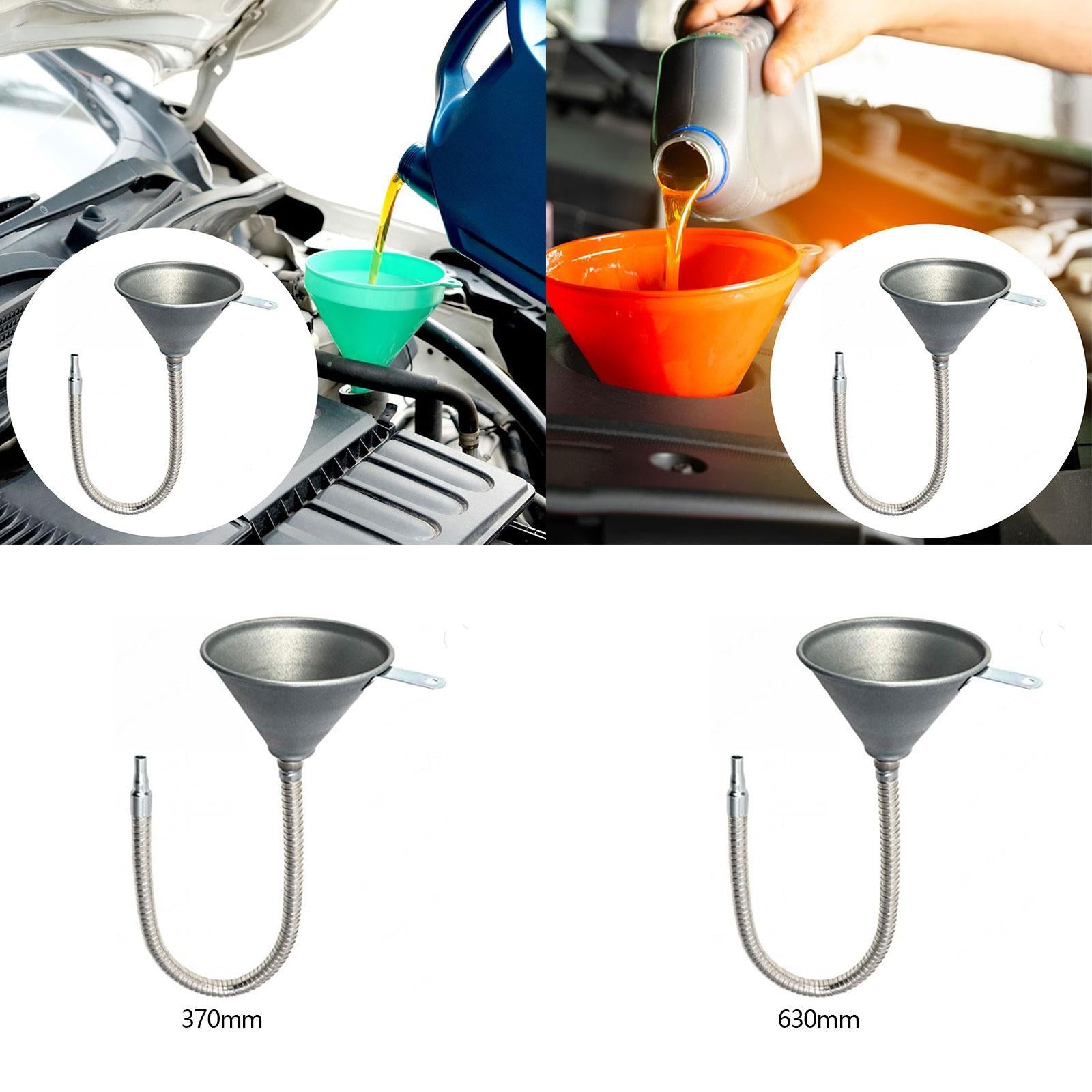 Spout Funnel Automotive Use Portable Metal Funnel for Oils Fuel Liquids 370mm Funnel