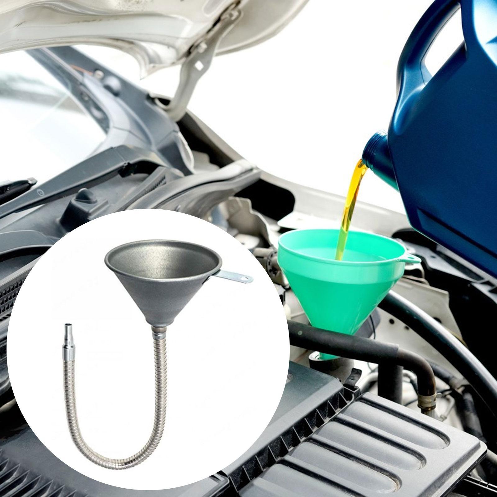 Spout Funnel Automotive Use Portable Metal Funnel for Oils Fuel Liquids 370mm Funnel