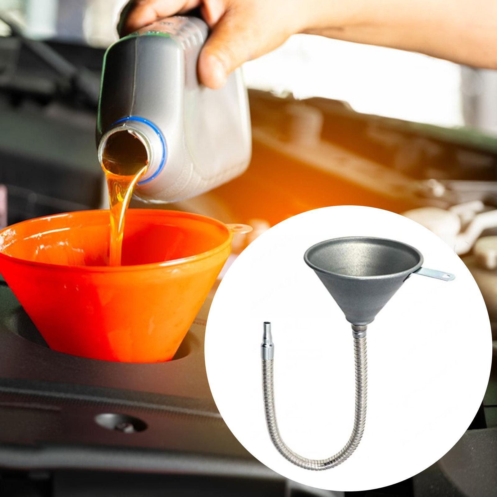 Spout Funnel Automotive Use Portable Metal Funnel for Oils Fuel Liquids 370mm Funnel