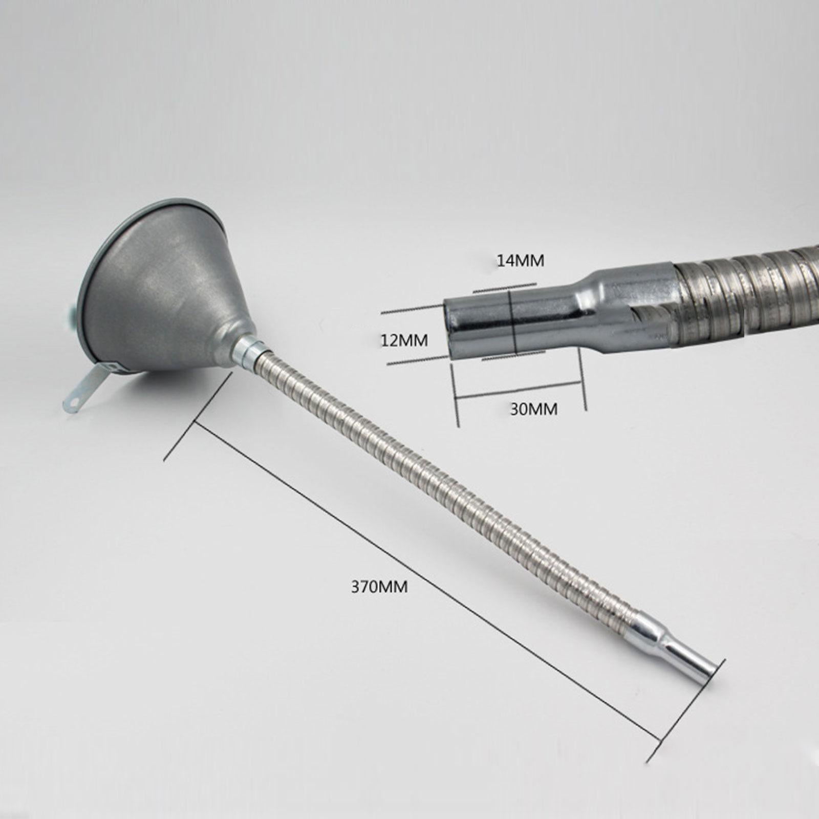 Spout Funnel Automotive Use Portable Metal Funnel for Oils Fuel Liquids 370mm Funnel
