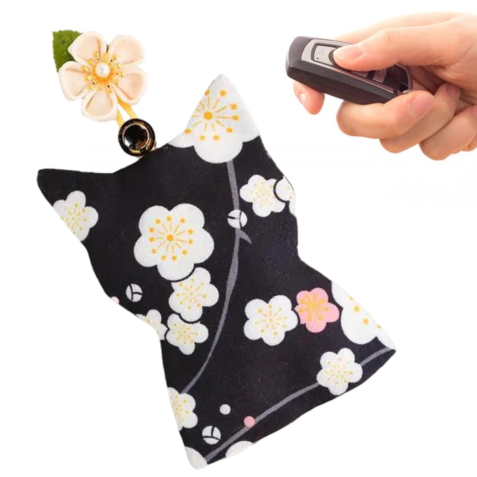 Pull Out Key Case Key Case Cover Portable Gift Cherry Blossom Car Keys Pouch Black Plum Bossom