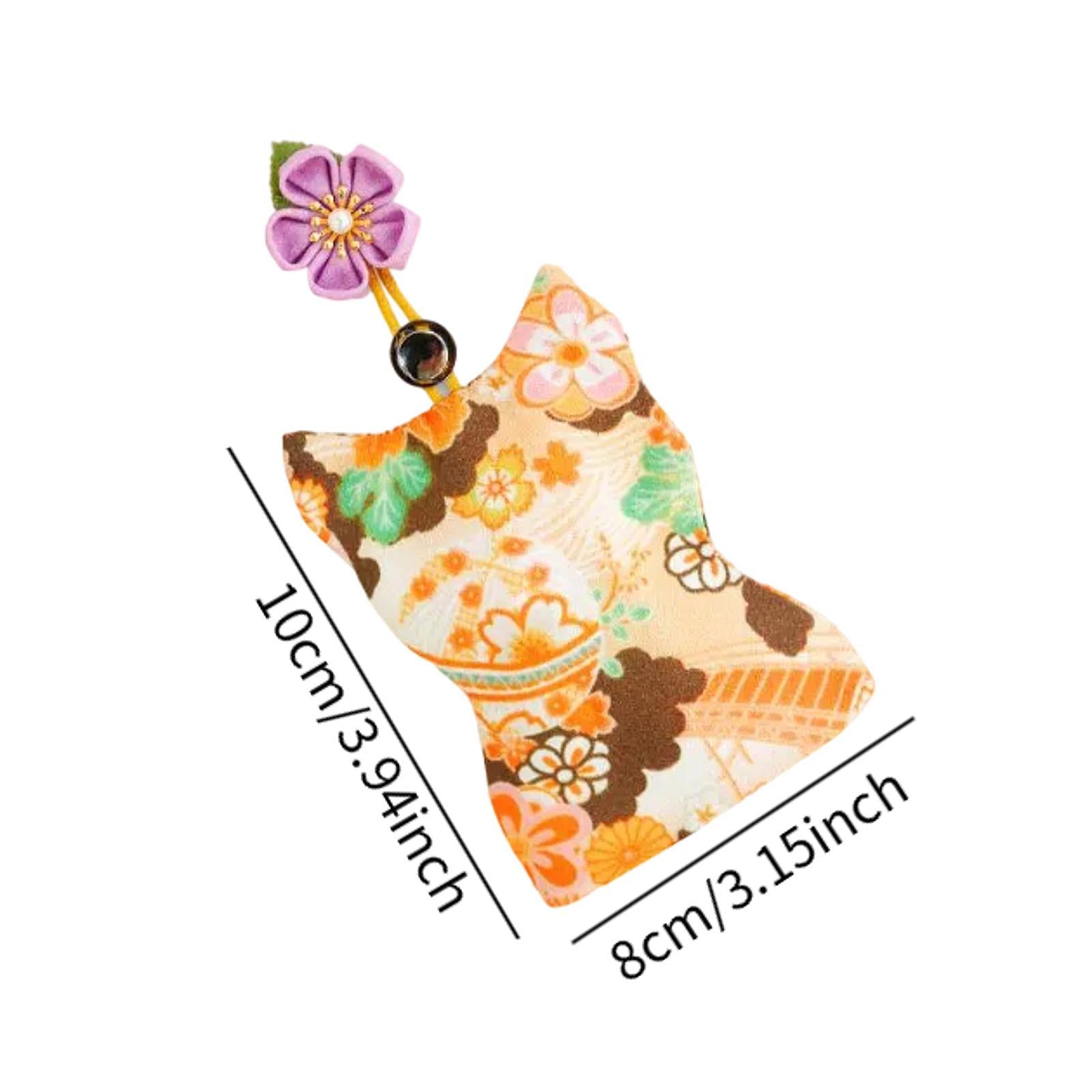 Pull Out Key Case Key Case Cover Portable Gift Cherry Blossom Car Keys Pouch Orange Flower