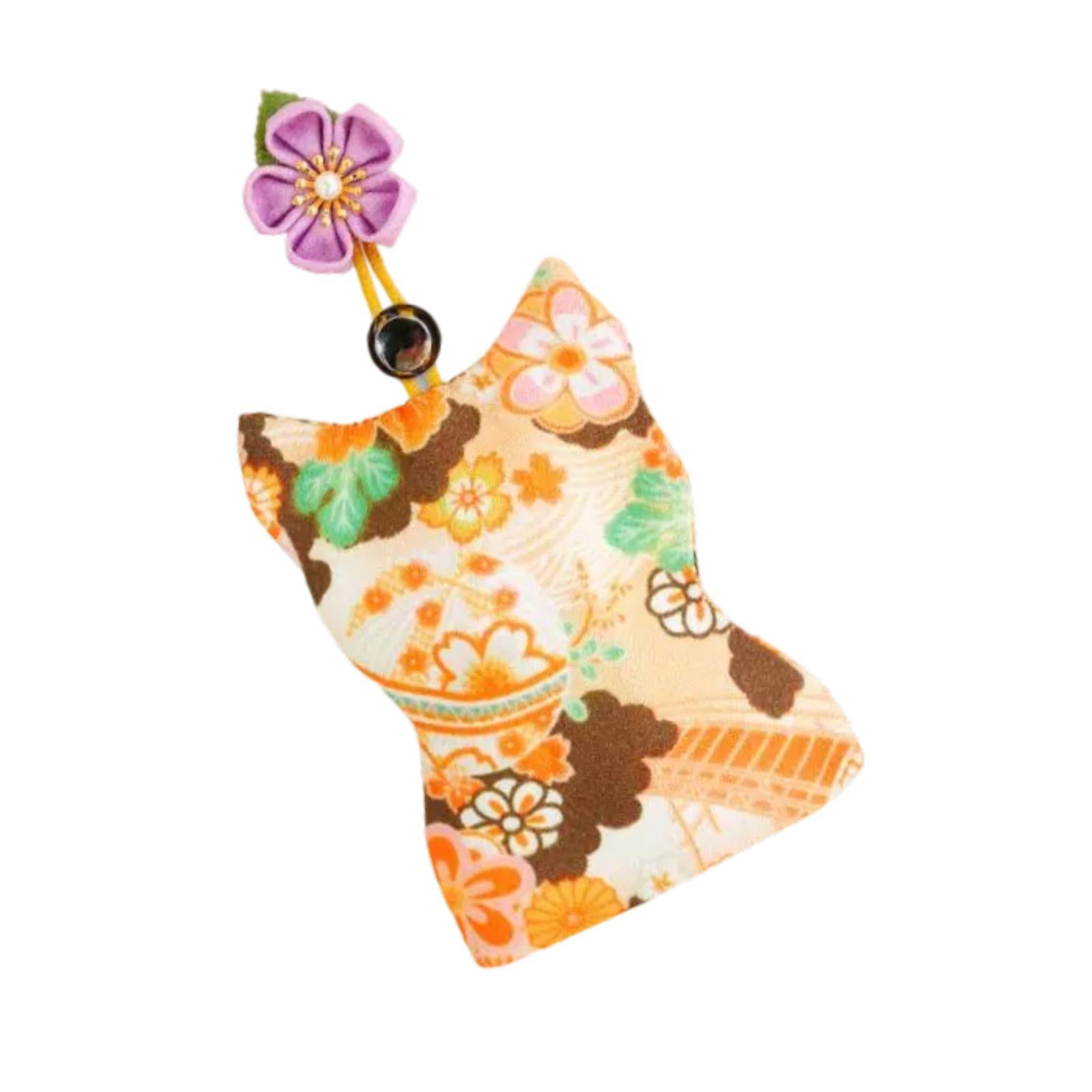 Pull Out Key Case Key Case Cover Portable Gift Cherry Blossom Car Keys Pouch Orange Flower