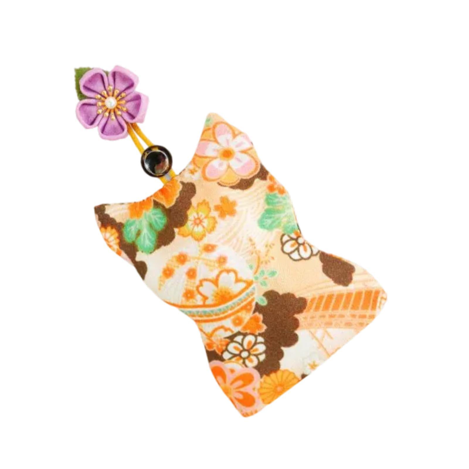 Pull Out Key Case Key Case Cover Portable Gift Cherry Blossom Car Keys Pouch Orange Flower