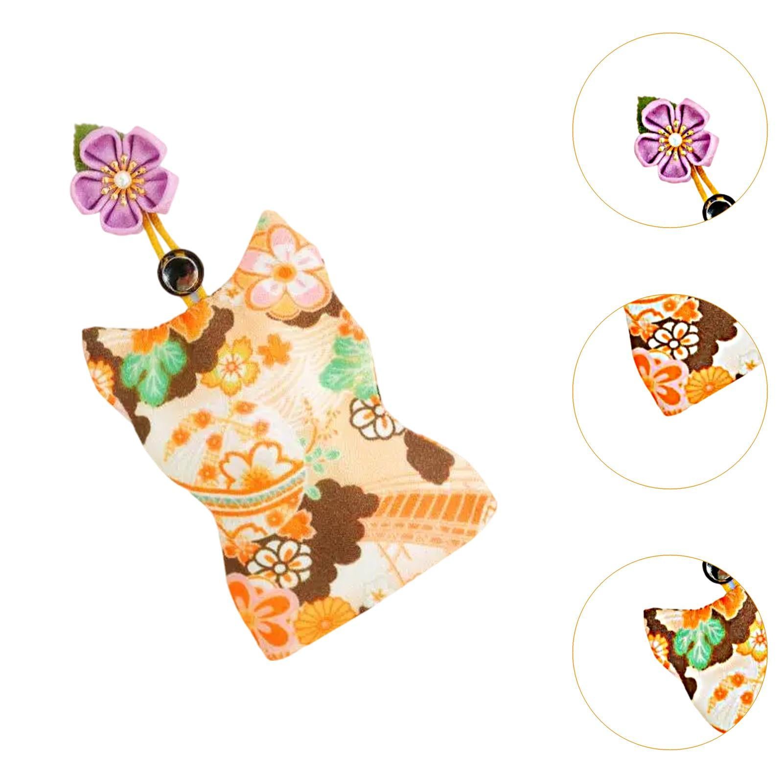 Pull Out Key Case Key Case Cover Portable Gift Cherry Blossom Car Keys Pouch Orange Flower