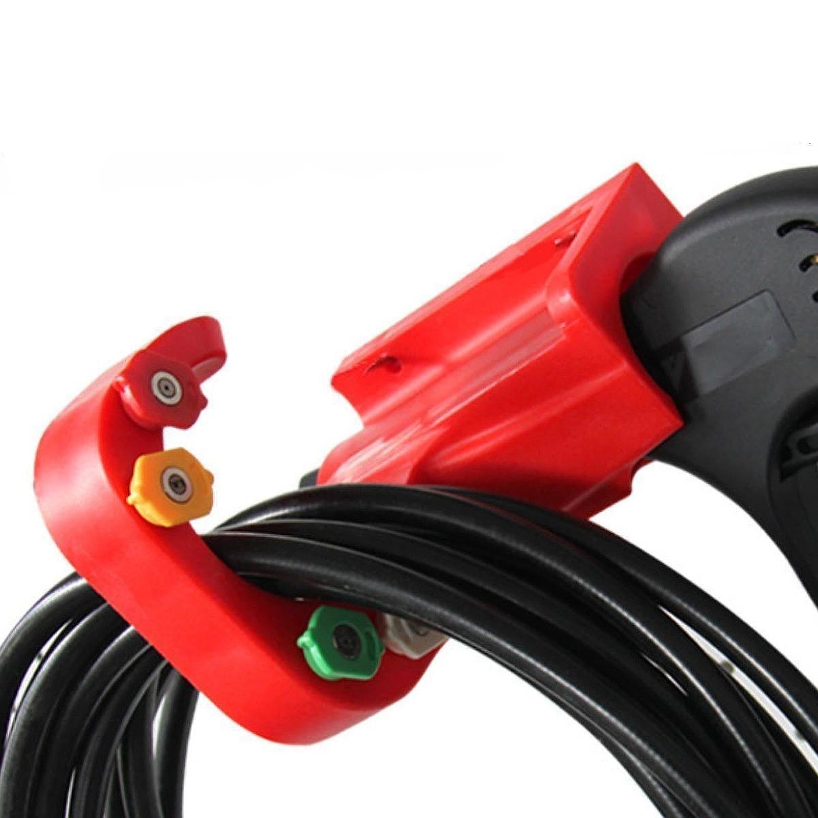 Car Washer Hose Holder Wall Mounted Bracket for Repair Shop Yard Garden Red