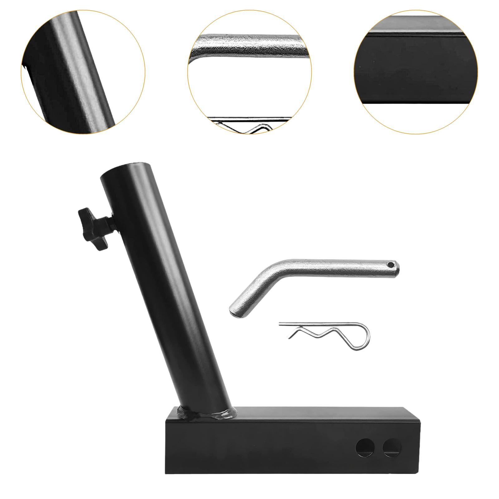 Flag Pole Mount Heavy Duty Black Flagpole Holder for Rvs Trucks Double Holes