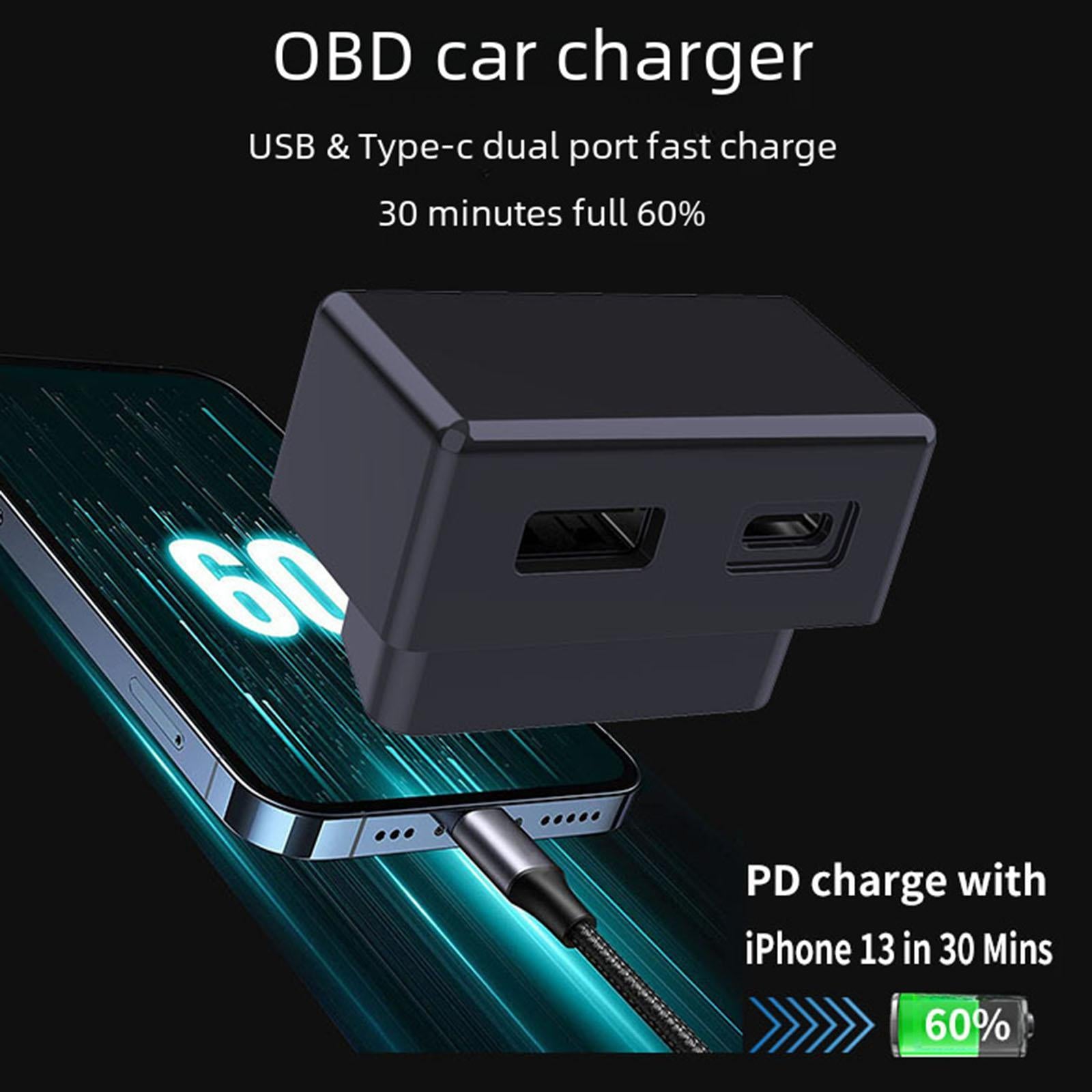 Car OBD Quick Charger Lightweight OBD Plug for Model 3/Y/x/S DVR Tablet