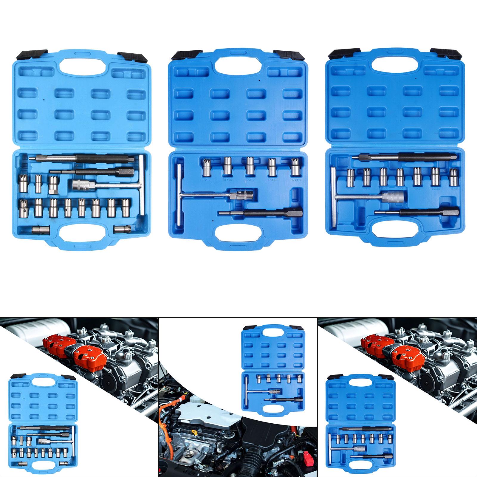 Diesel Injector Seat Cutter Tool Set Automotive Accessories with Storage Box 17Pcs