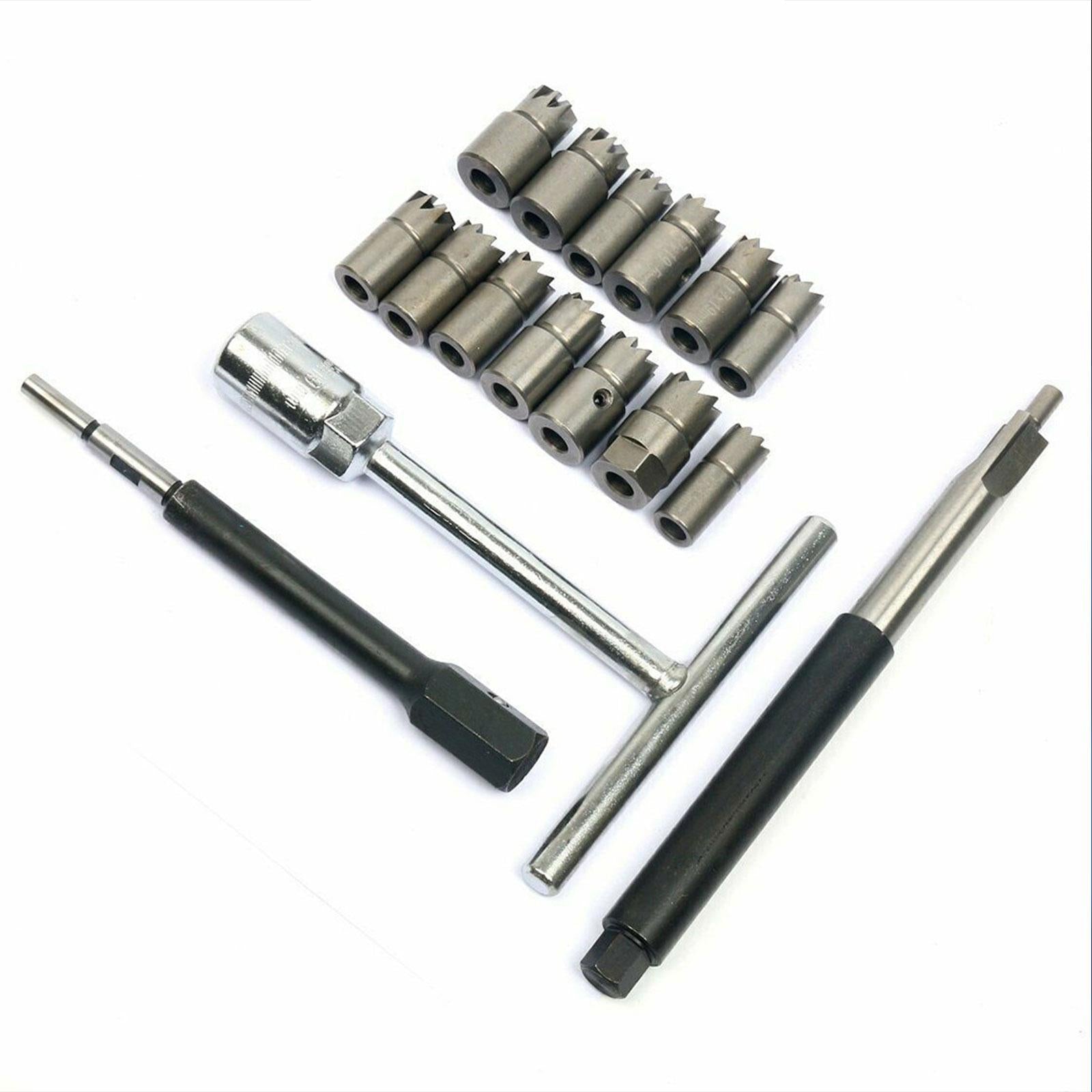 Diesel Injector Seat Cutter Tool Set Automotive Accessories with Storage Box 17Pcs