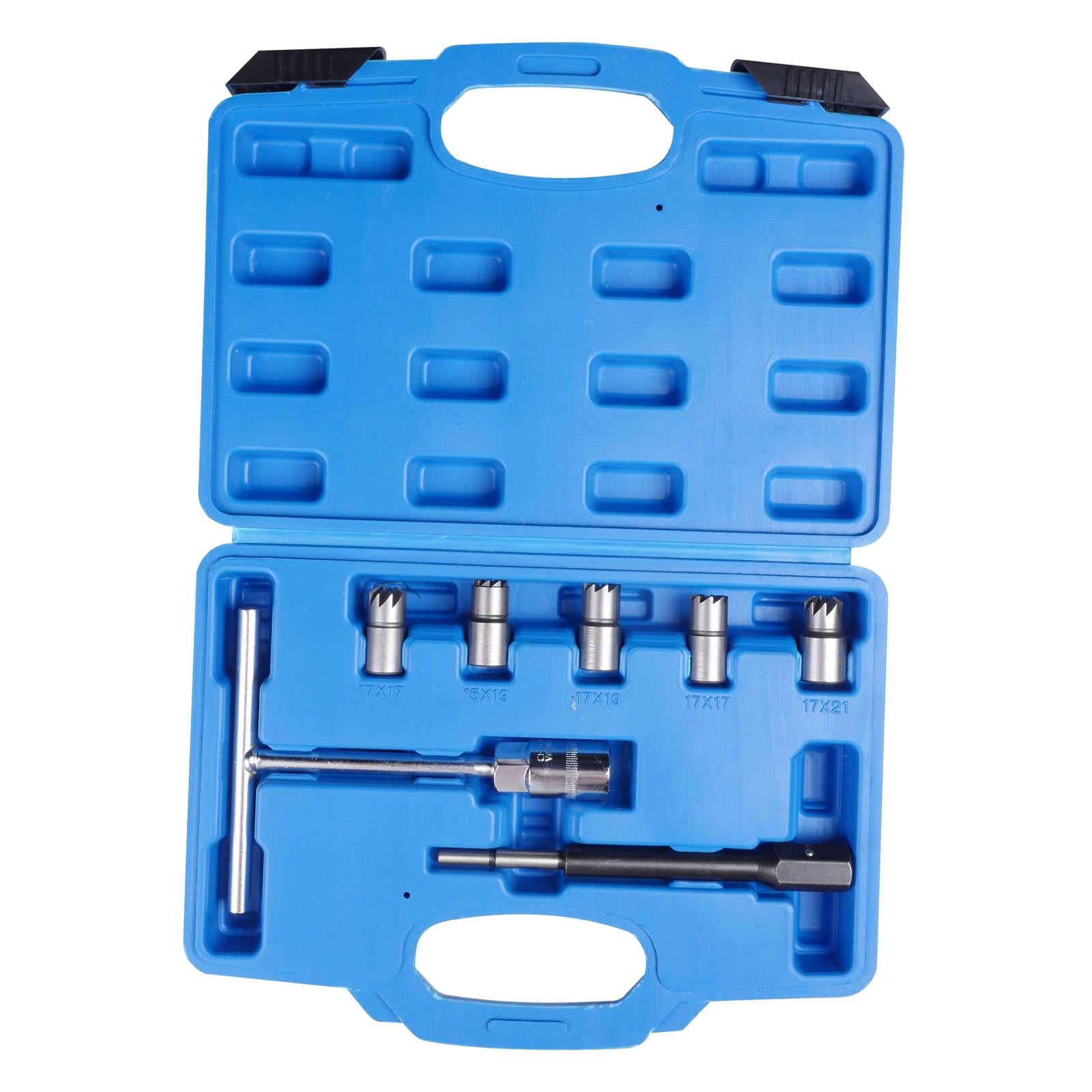 Diesel Injector Seat Cutter Tool Set Automotive Accessories with Storage Box 10Pcs