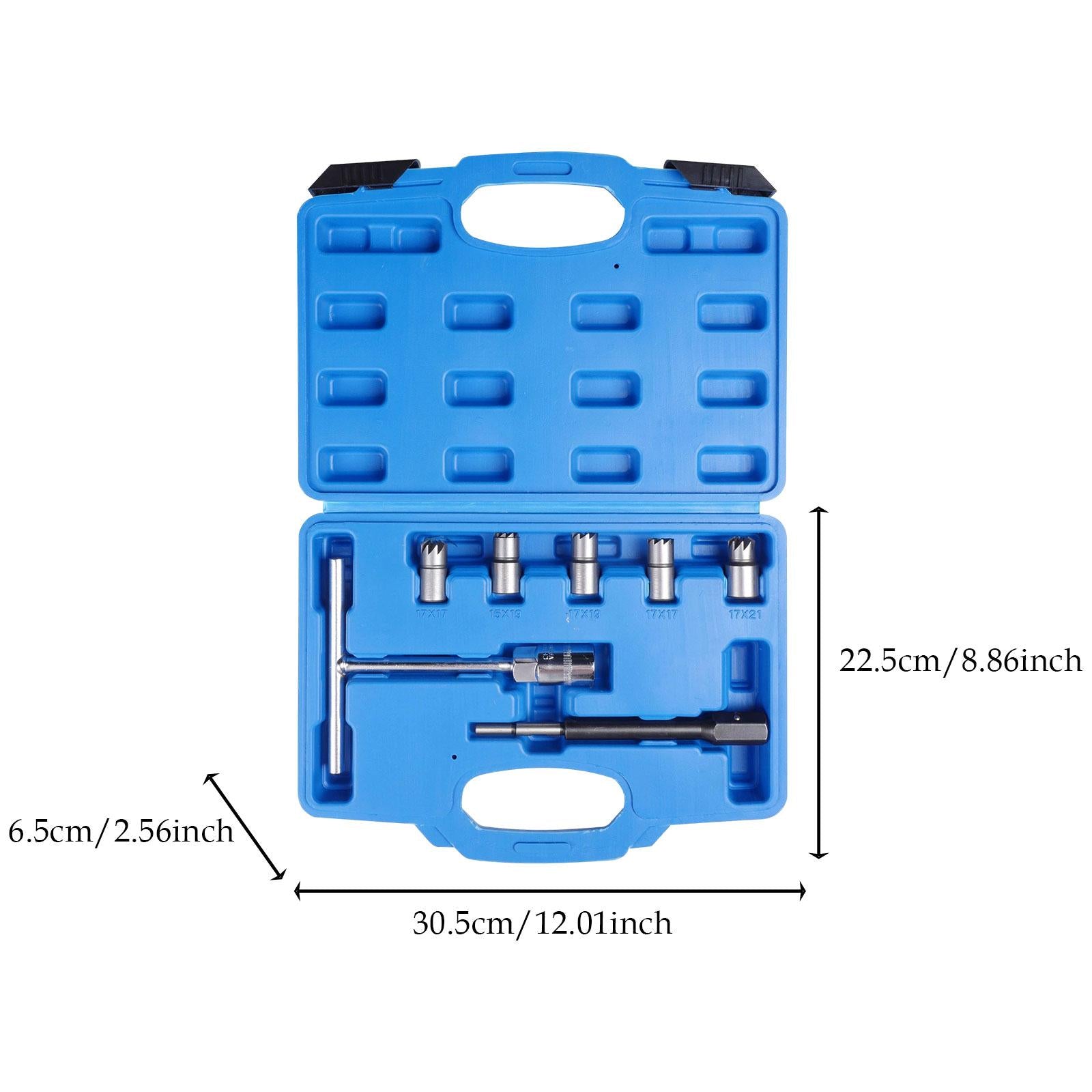 Diesel Injector Seat Cutter Tool Set Automotive Accessories with Storage Box 10Pcs