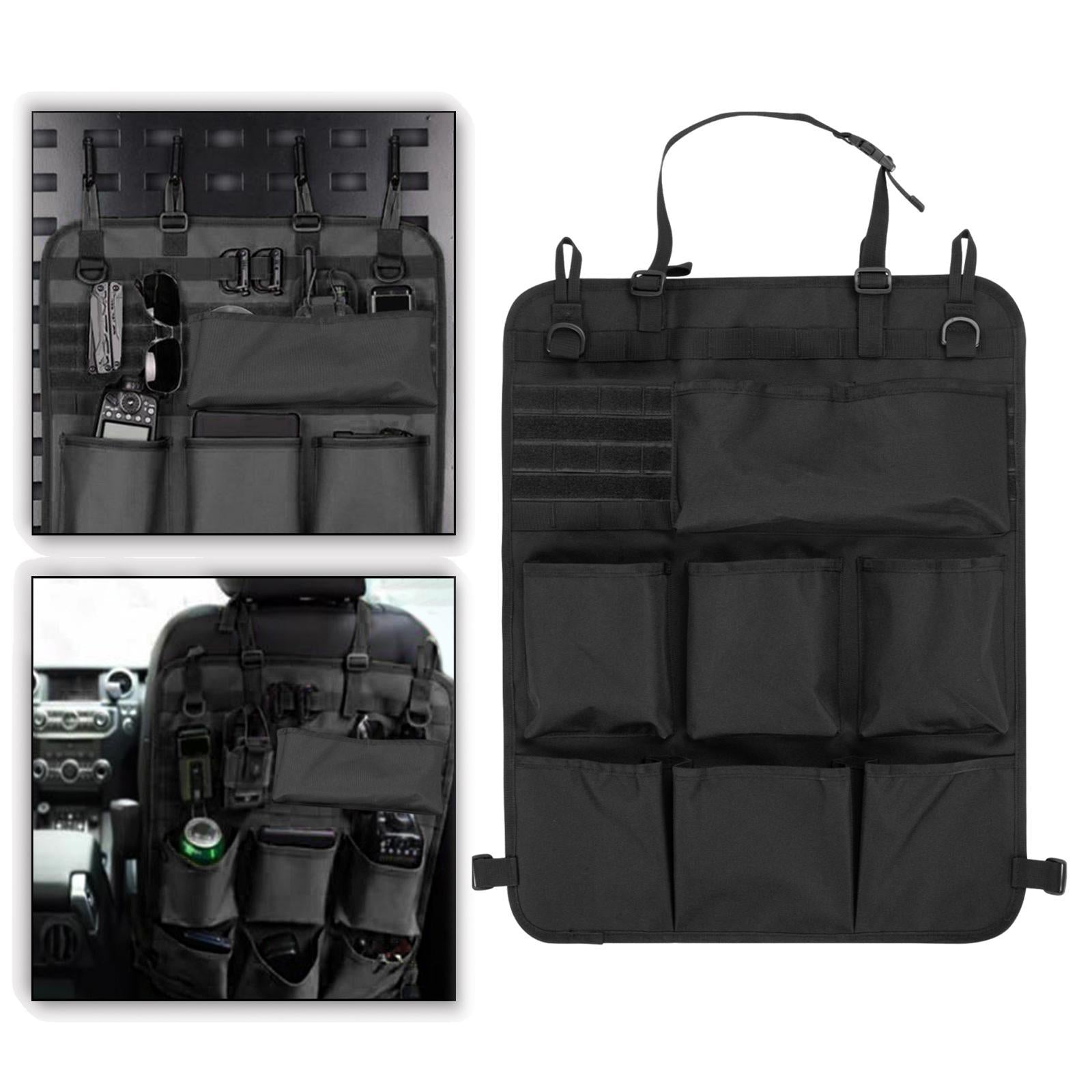 Backseat Car Organizer Car Seatback Storage Bag for Water Bottles Books Black