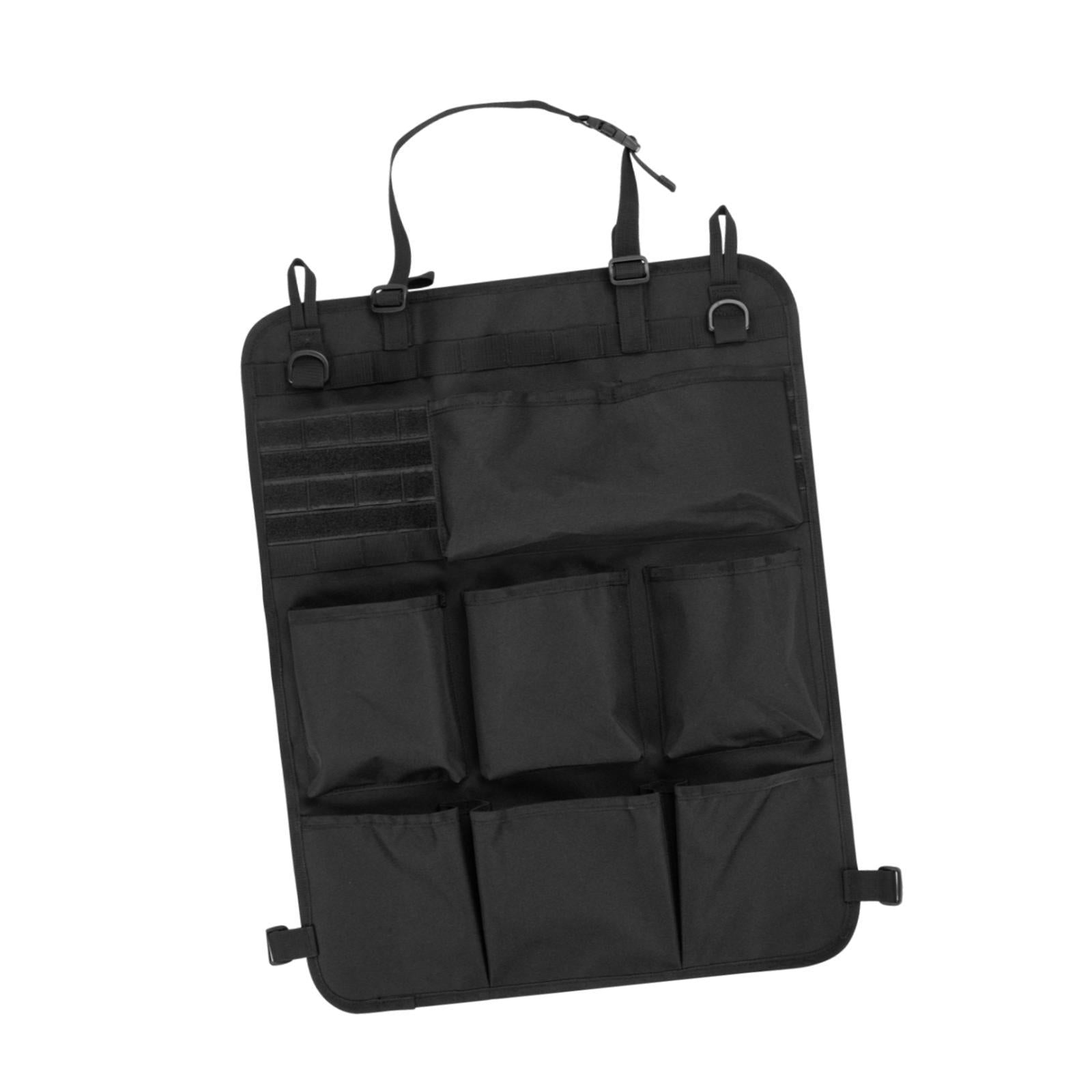 Backseat Car Organizer Car Seatback Storage Bag for Water Bottles Books Black