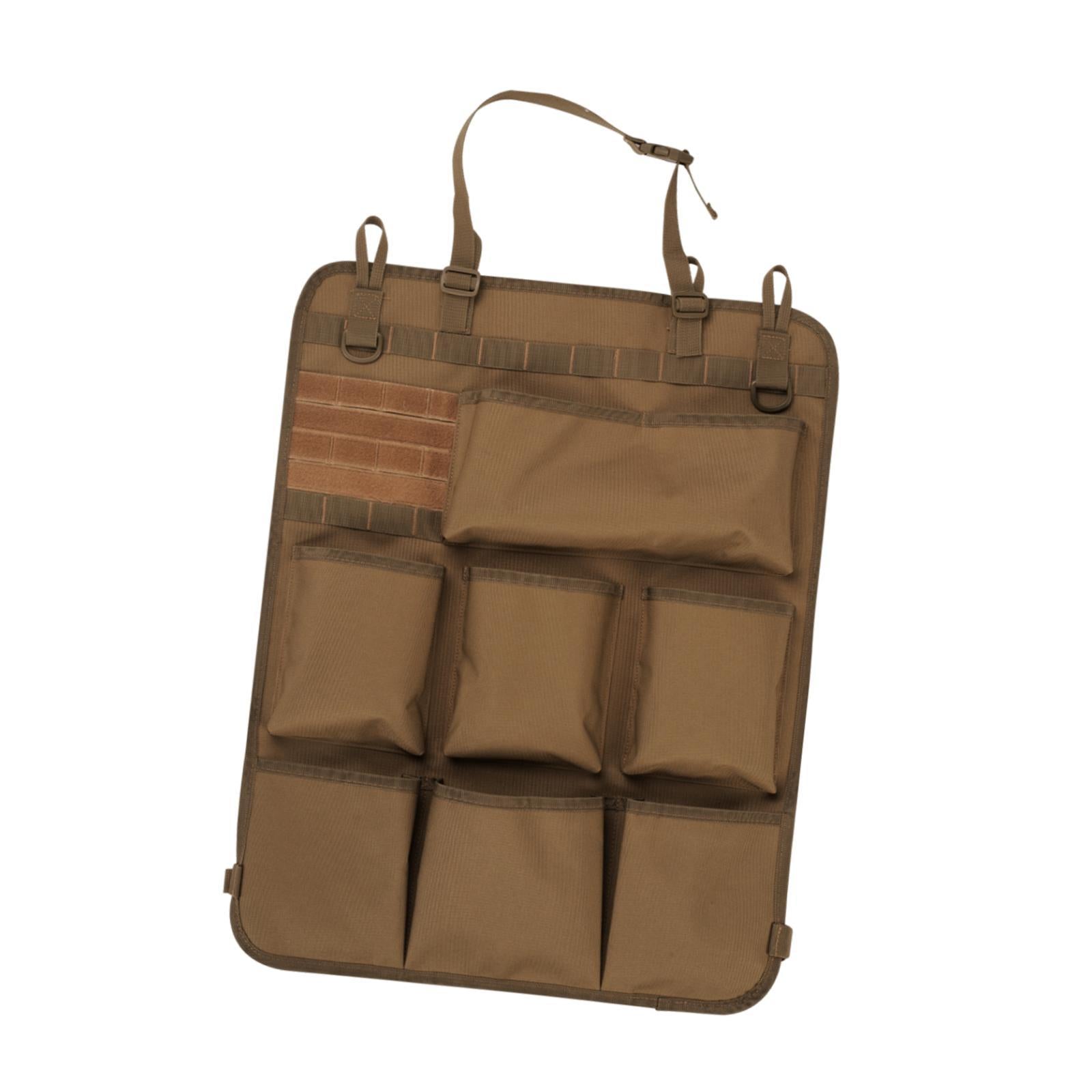 Backseat Car Organizer Car Seatback Storage Bag for Water Bottles Books Brown