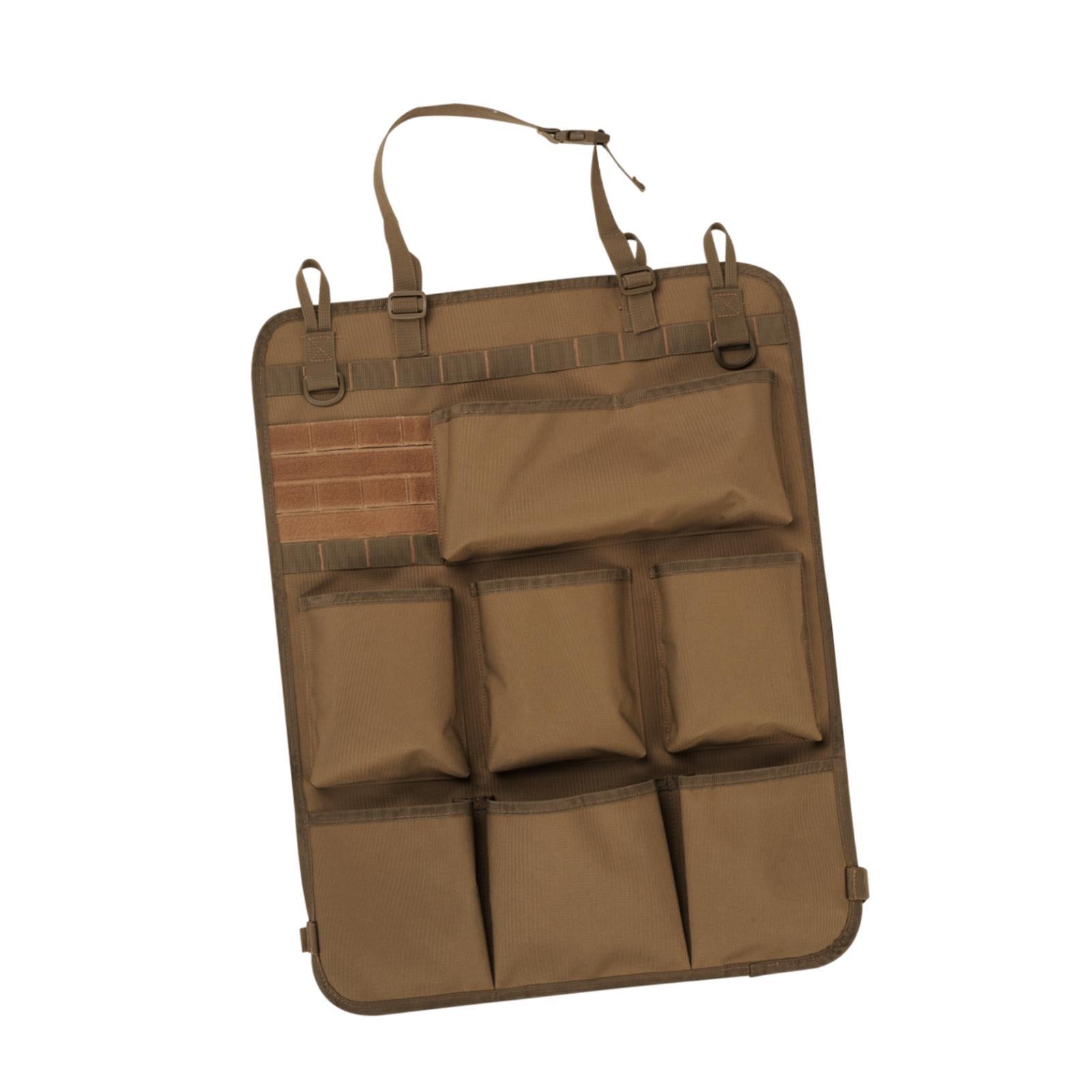 Backseat Car Organizer Car Seatback Storage Bag for Water Bottles Books Brown