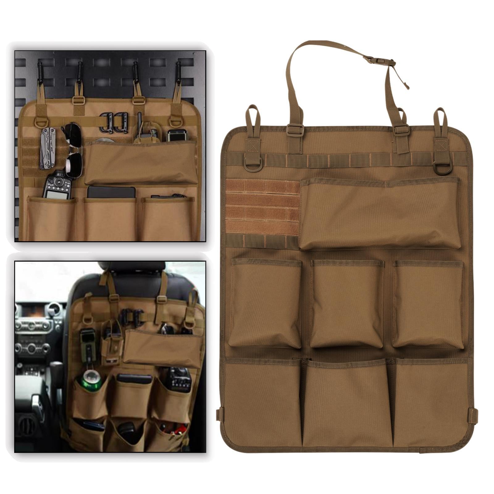 Backseat Car Organizer Car Seatback Storage Bag for Water Bottles Books Brown