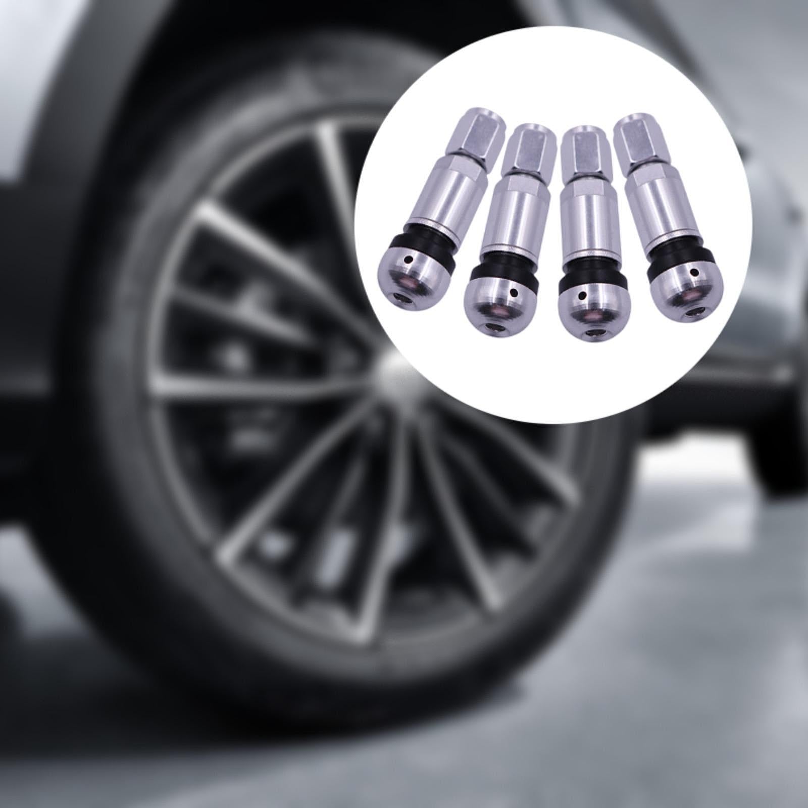 4 Pieces Bolt in Tire Valve Stem Caps Premium Car Accessories Aluminum Alloy