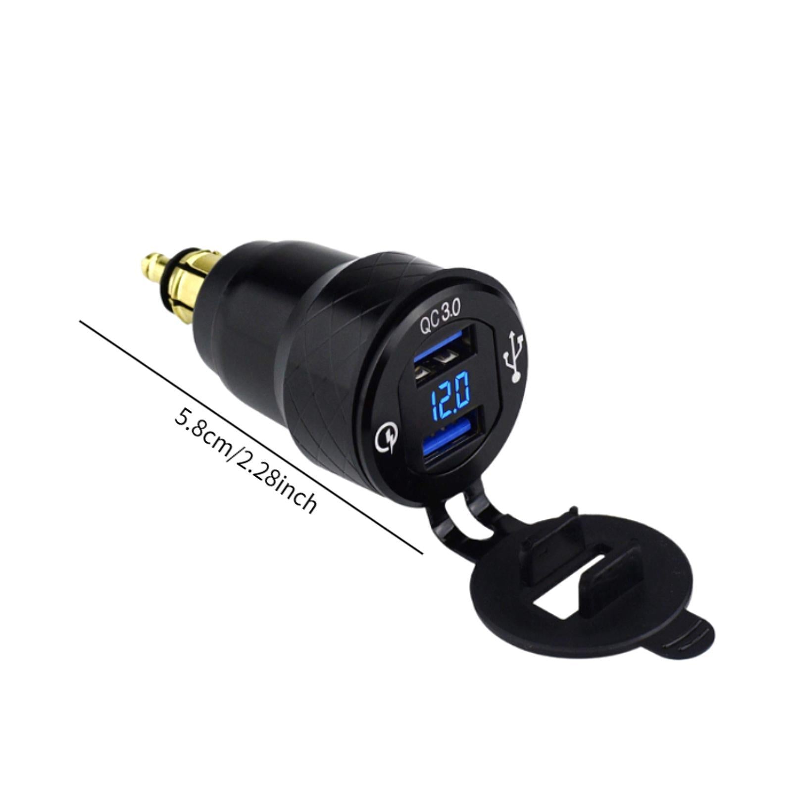 Plug to USB Charger Adapter with Dust Cover Plug and Play with LED Voltmeter