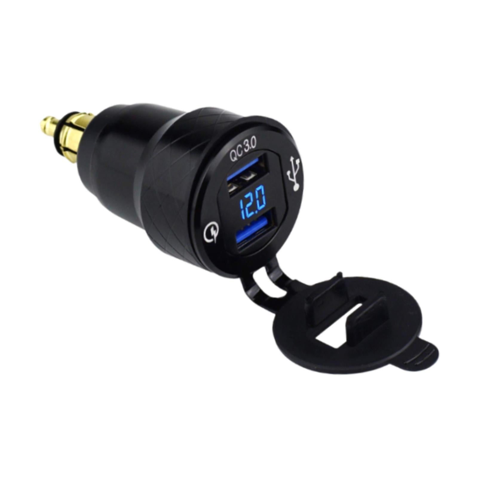Plug to USB Charger Adapter with Dust Cover Plug and Play with LED Voltmeter