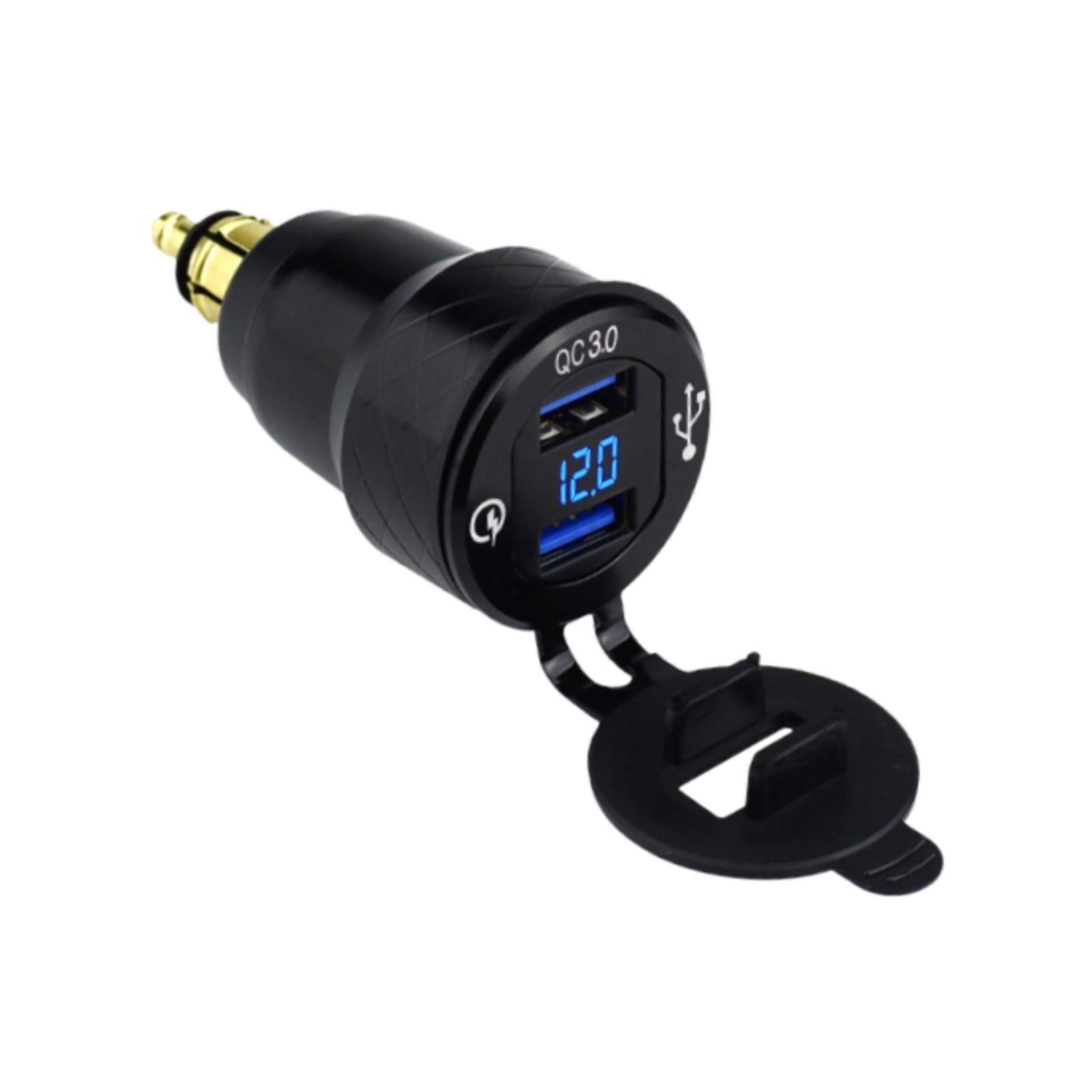 Plug to USB Charger Adapter with Dust Cover Plug and Play with LED Voltmeter