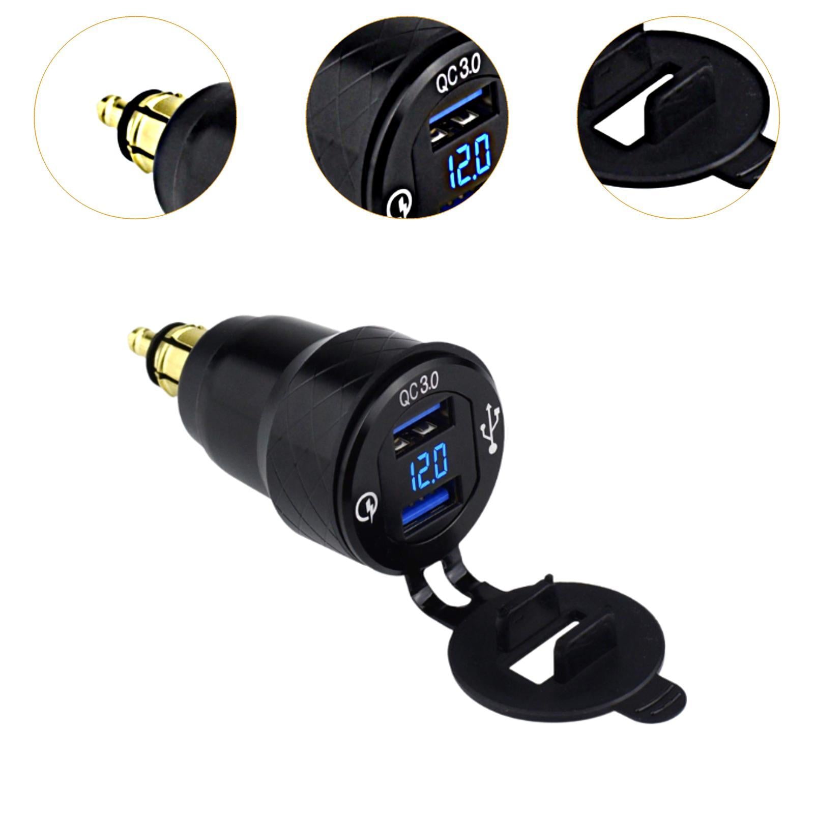 Plug to USB Charger Adapter with Dust Cover Plug and Play with LED Voltmeter