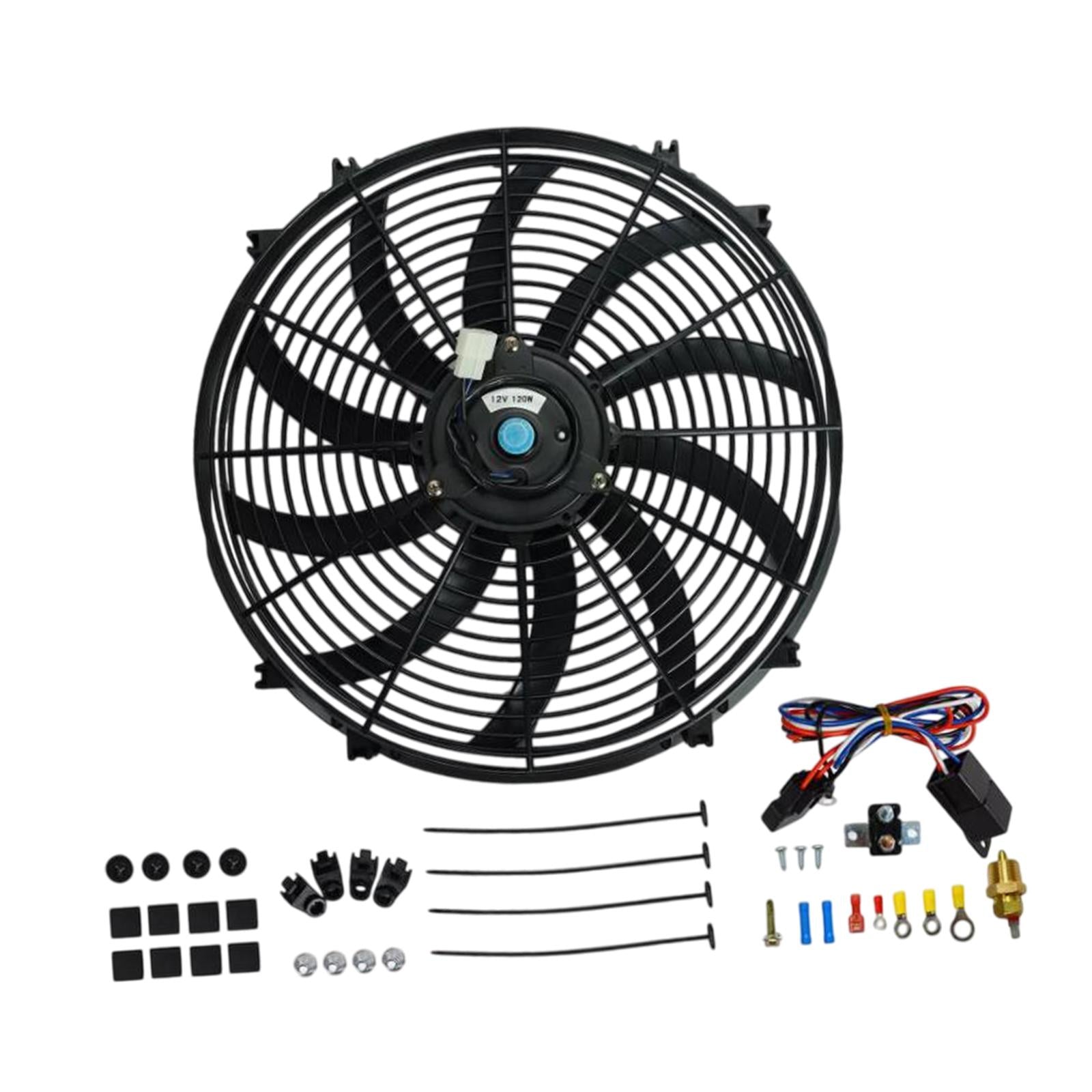 16 Slim Fan Push Pull Auto Accessories Assembly Kit Easy to Install Generic"