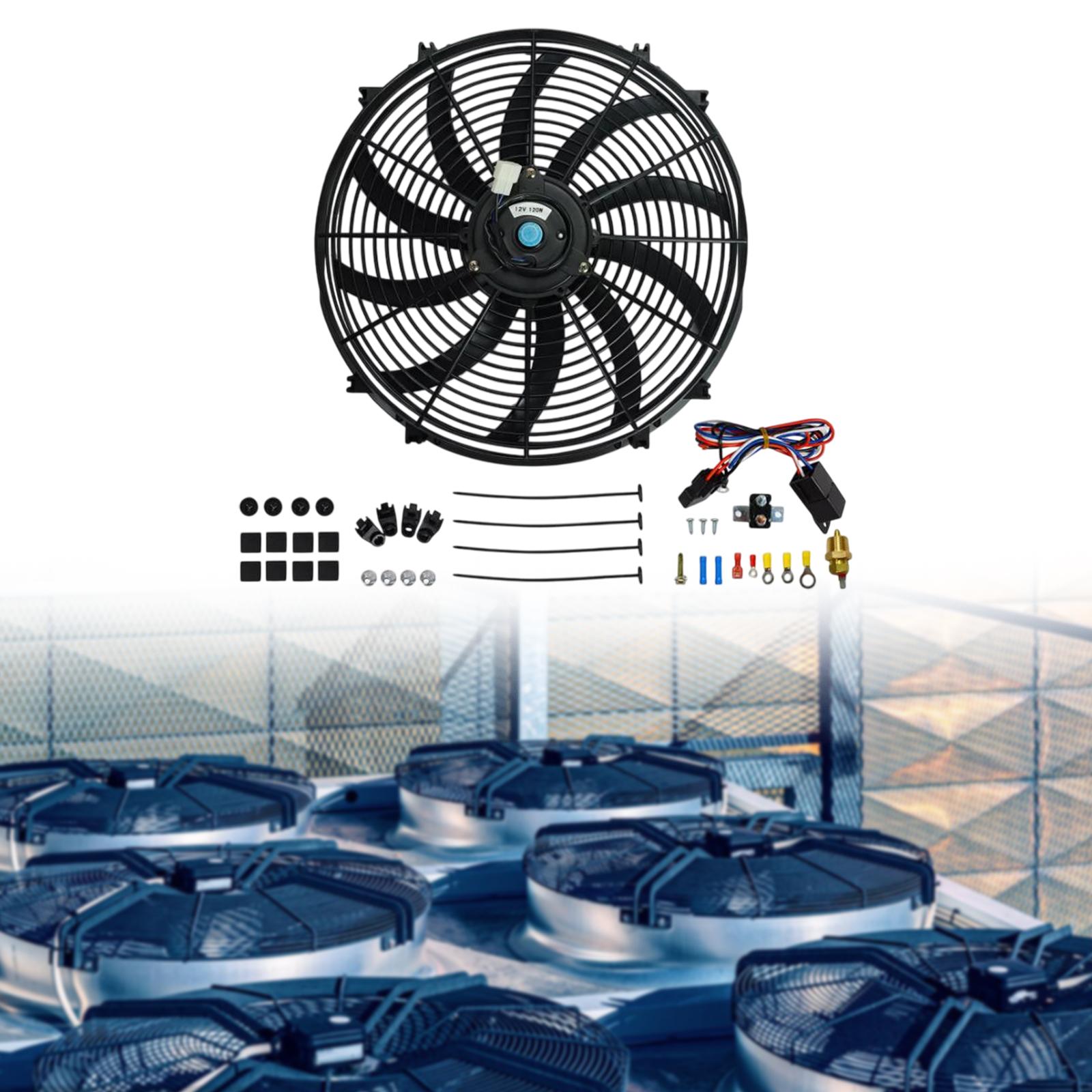 16 Slim Fan Push Pull Auto Accessories Assembly Kit Easy to Install Generic"