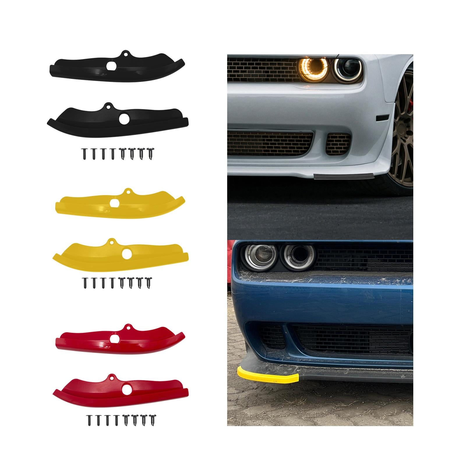 Front Bumper Lip Spoiler Accessory Corner Protector for Dodge 2015-2021 Black