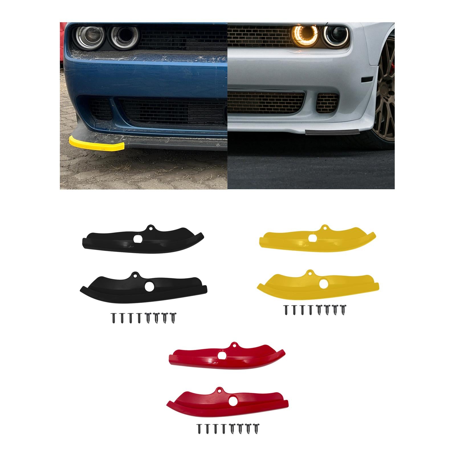Front Bumper Lip Spoiler Accessory Corner Protector for Dodge 2015-2021 Black