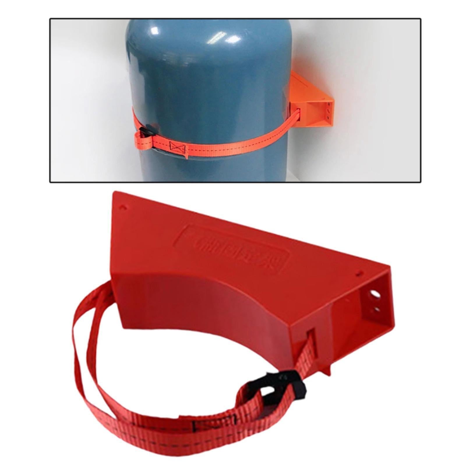Gas Cylinder Bracket with Strong Strap Replace Accessory Portable Wall Mount Red