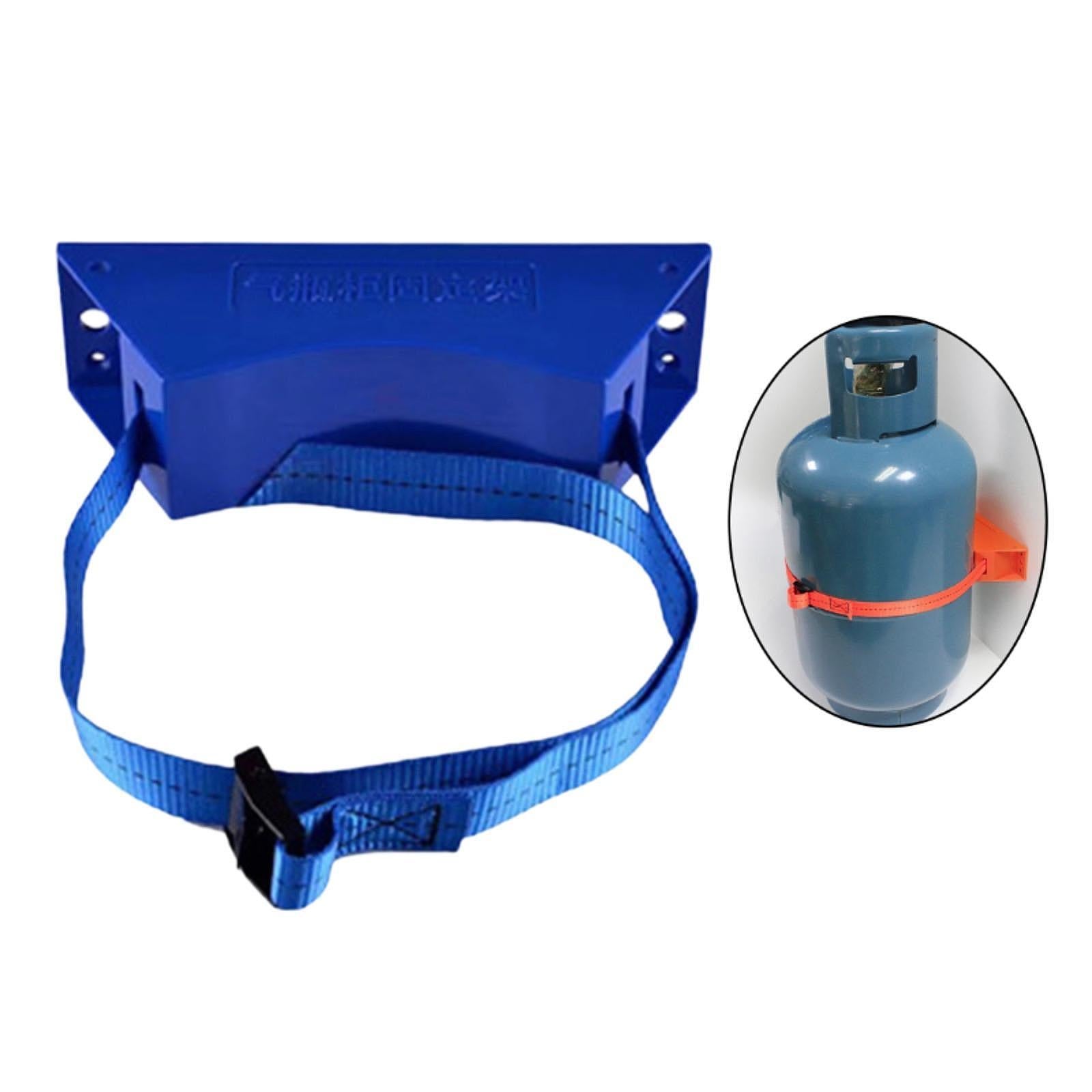 Gas Cylinder Bracket with Strong Strap Replace Accessory Portable Wall Mount Blue