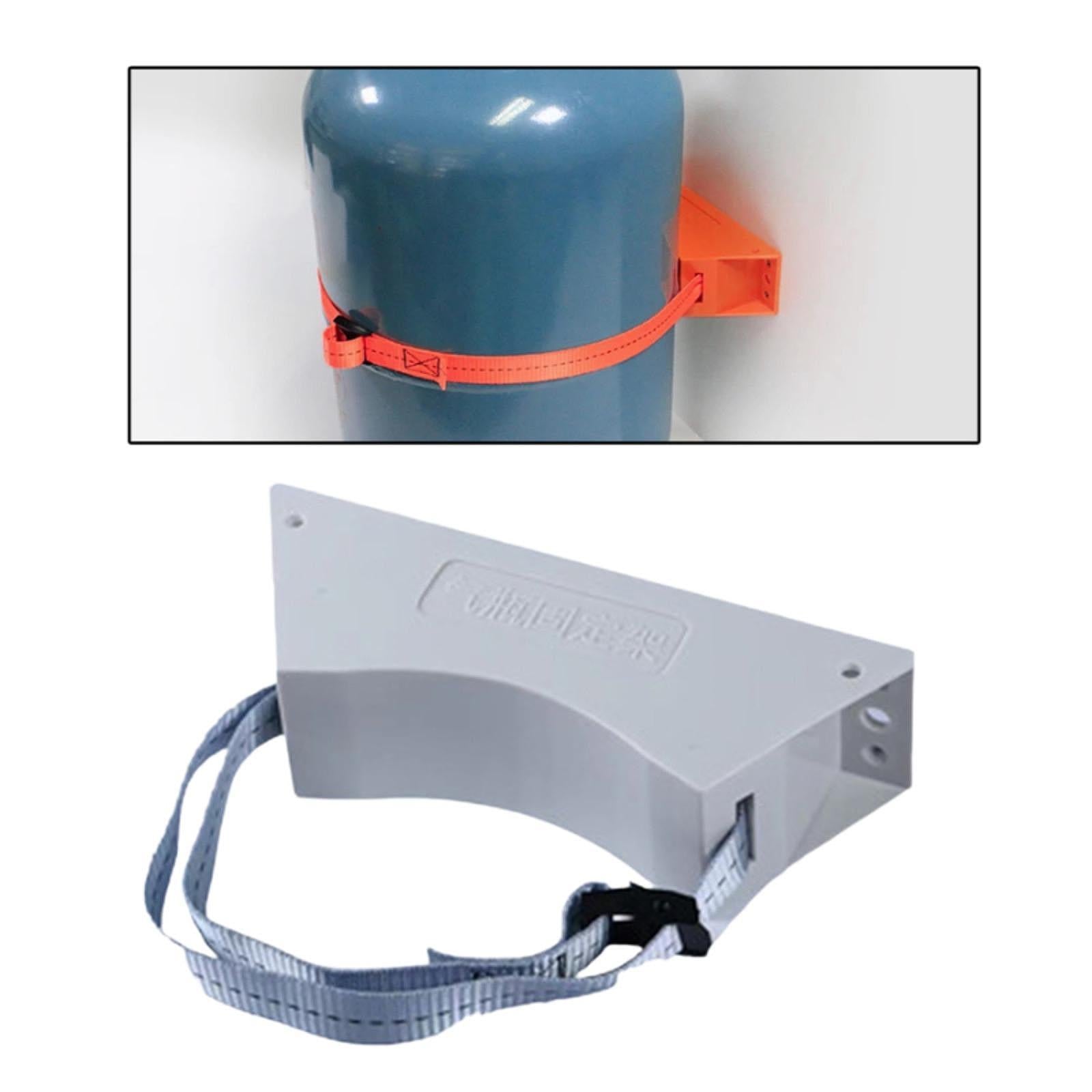 Gas Cylinder Bracket with Strong Strap Replace Accessory Portable Wall Mount Gray