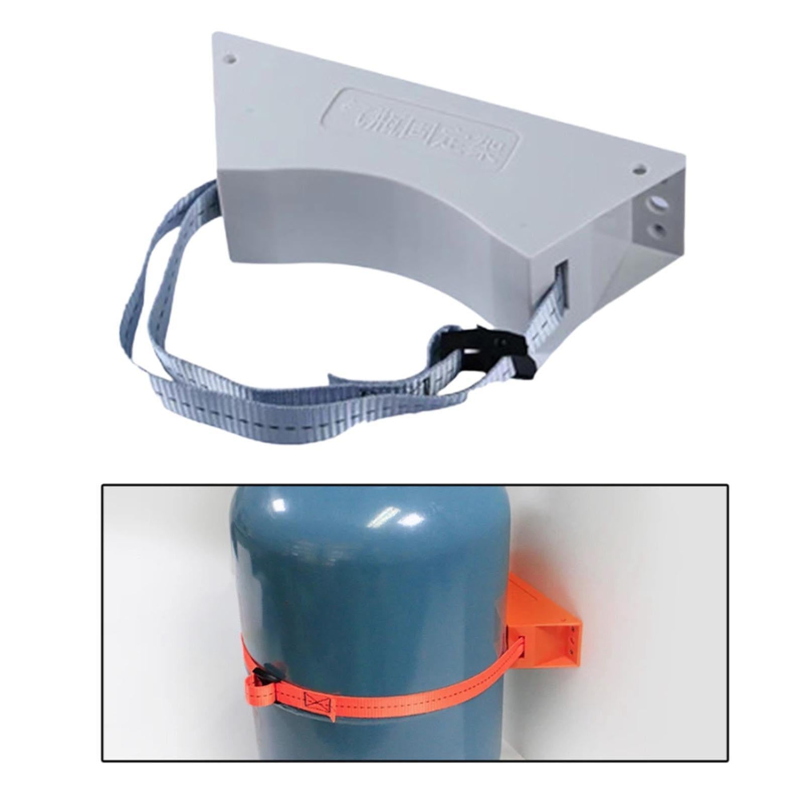 Gas Cylinder Bracket with Strong Strap Replace Accessory Portable Wall Mount Gray