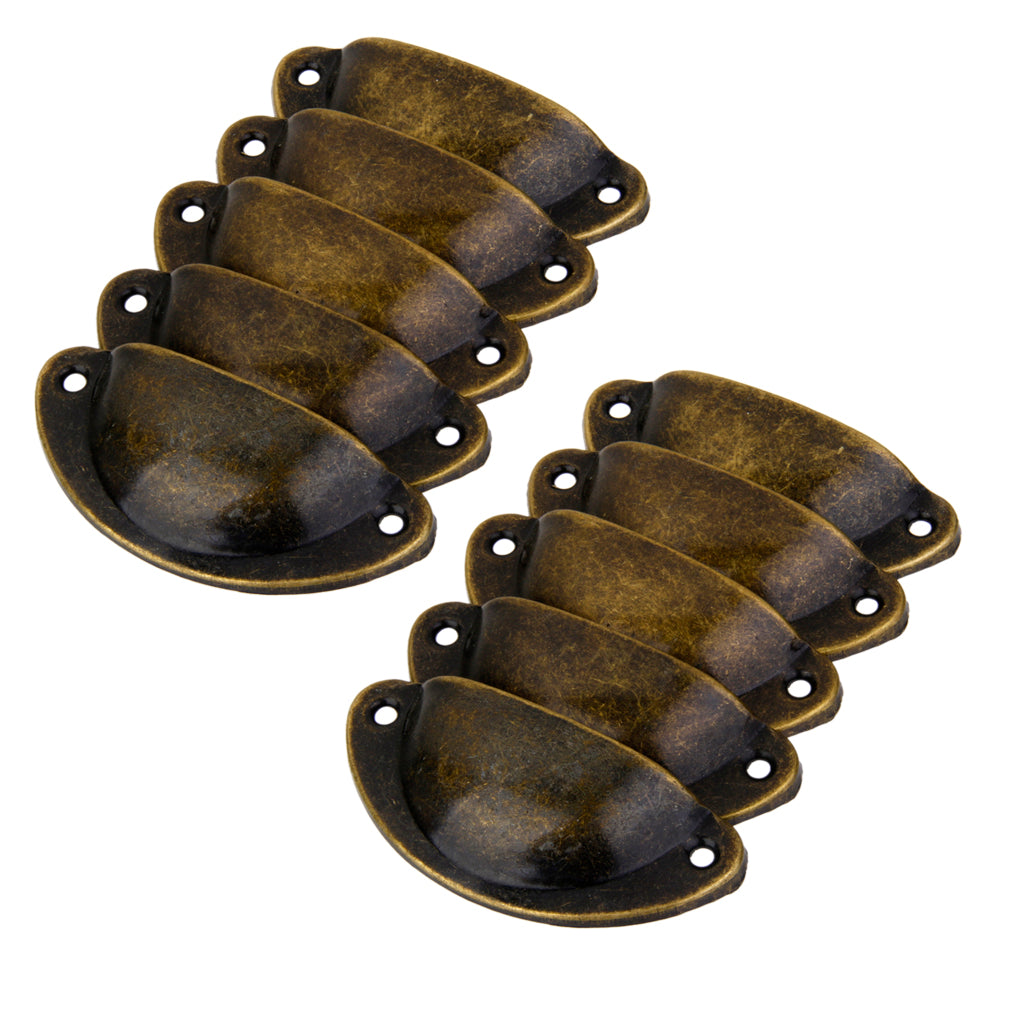 1200Pcs Antique Bronze Door Cabinet Knob Drawer Shell Brass Pull Handle Cup