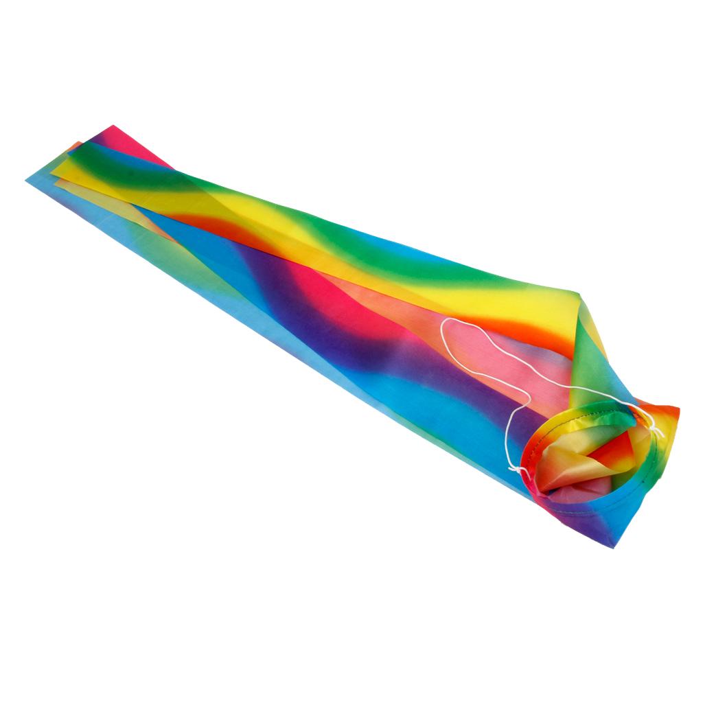 2x Rainbow Windsock Carp Flag Koinobori Wind Streamer Hanging Kite Decor