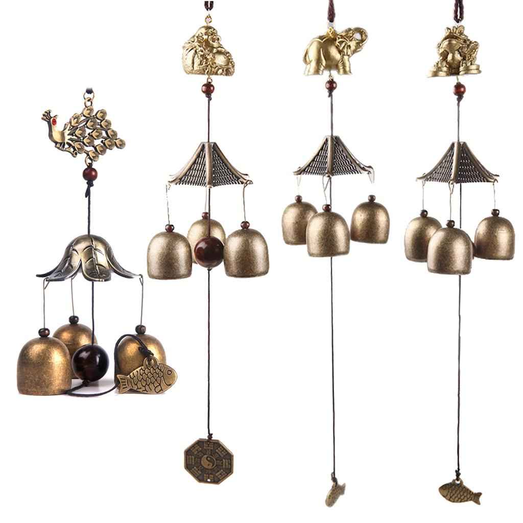 Chinese Bell Lucky Feng Shui Hanging Charm Wind Chime Garden Decor Buddha