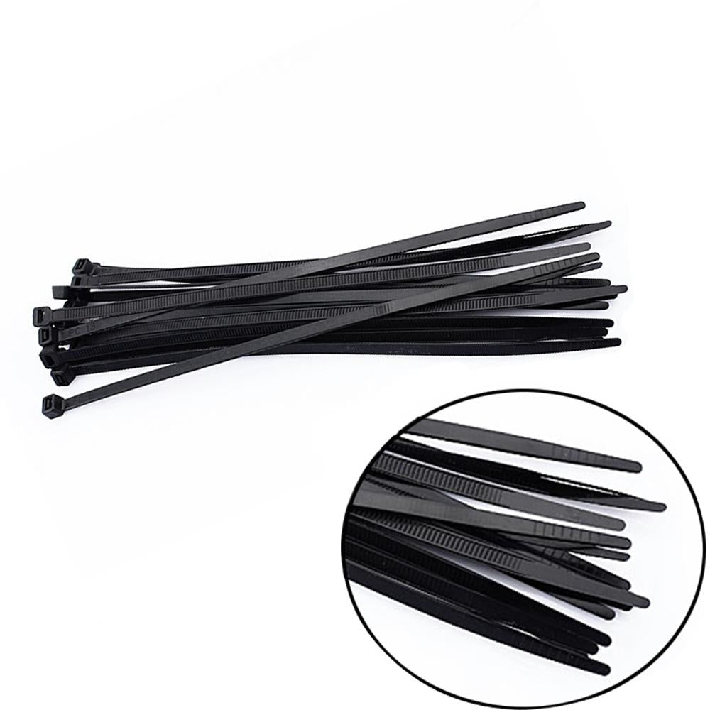 100x Self-locking Electric Nylon Cable Wire Cord Zip Tie 4 Sizes Black-300mm