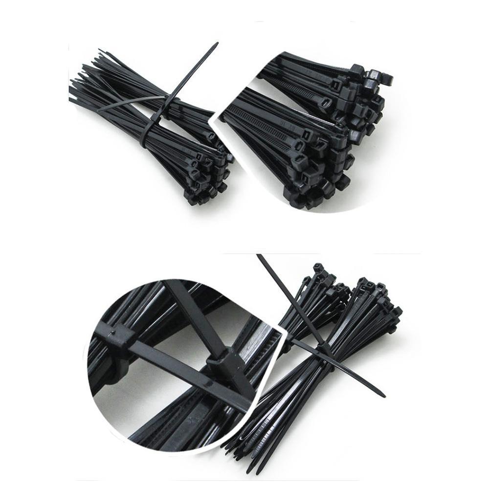 100x Self-locking Electric Nylon Cable Wire Cord Zip Tie 4 Sizes Black-300mm