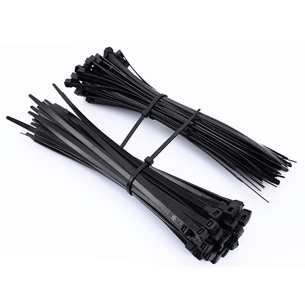 100x Self-locking Electric Nylon Cable Wire Cord Zip Tie 4 Sizes Black-300mm