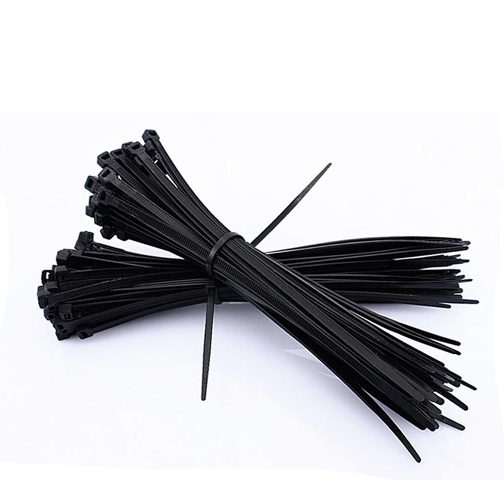 100x Self-locking Electric Nylon Cable Wire Cord Zip Tie 4 Sizes Black-300mm