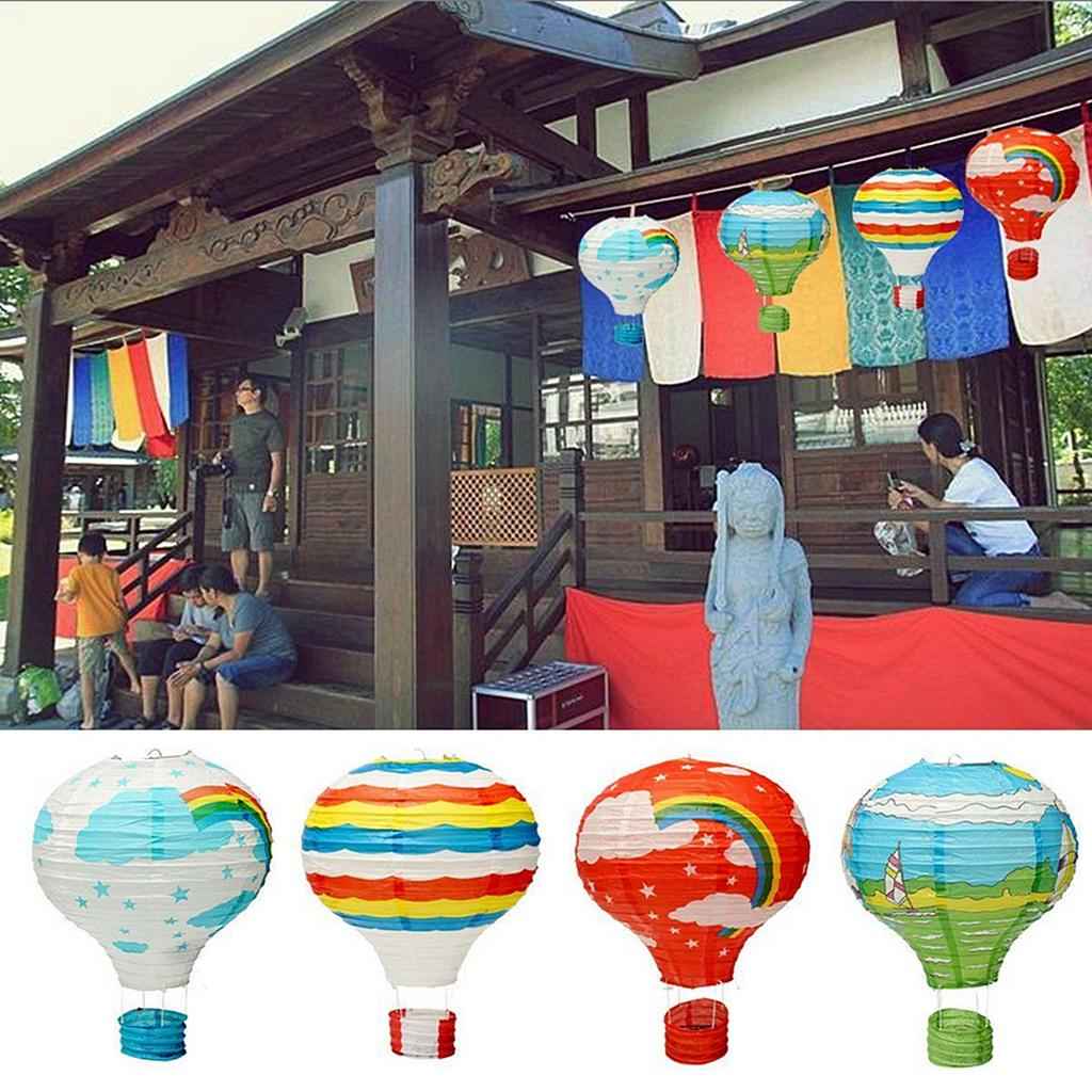12" Hot Air Balloon Paper Lantern Birthday Wedding Decor Dark Purple+ White