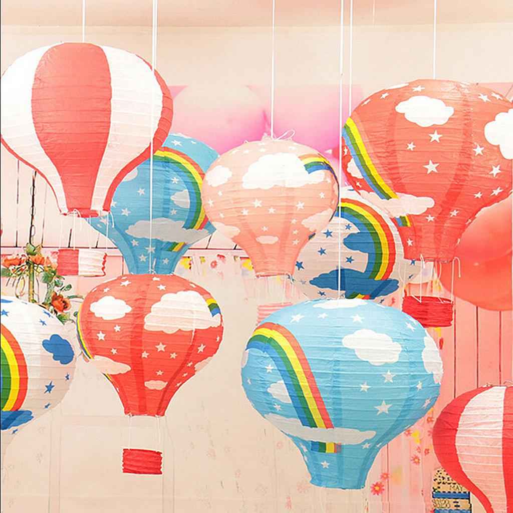 12" Hot Air Balloon Paper Lantern Birthday Wedding Decor Dark Purple+ White
