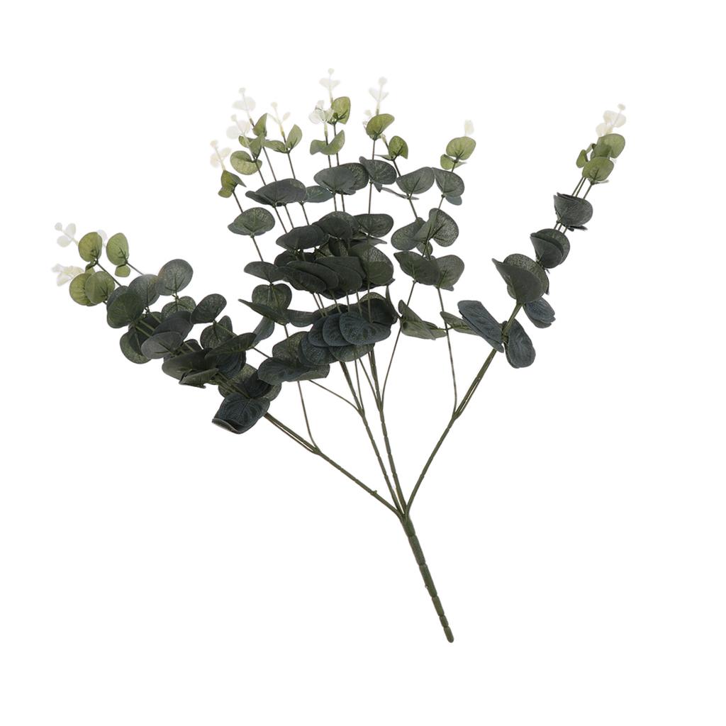 4 pieces 15 Heads Artificial Eucalyptus Leaves Flower Bouquet Floral Decor